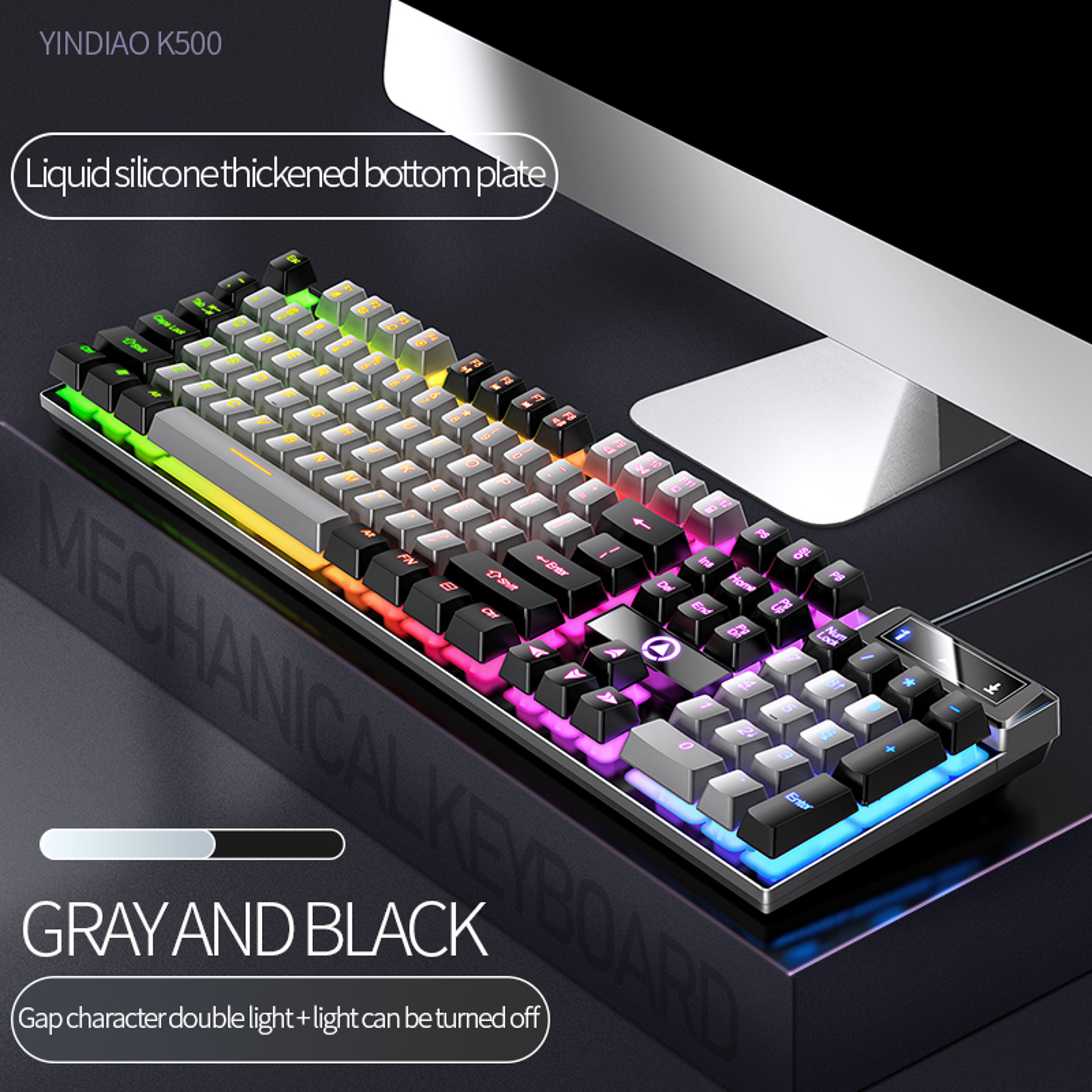 Wired Gaming Keyboard with 104 Keys and Backlit USB Membrane Design – view 16