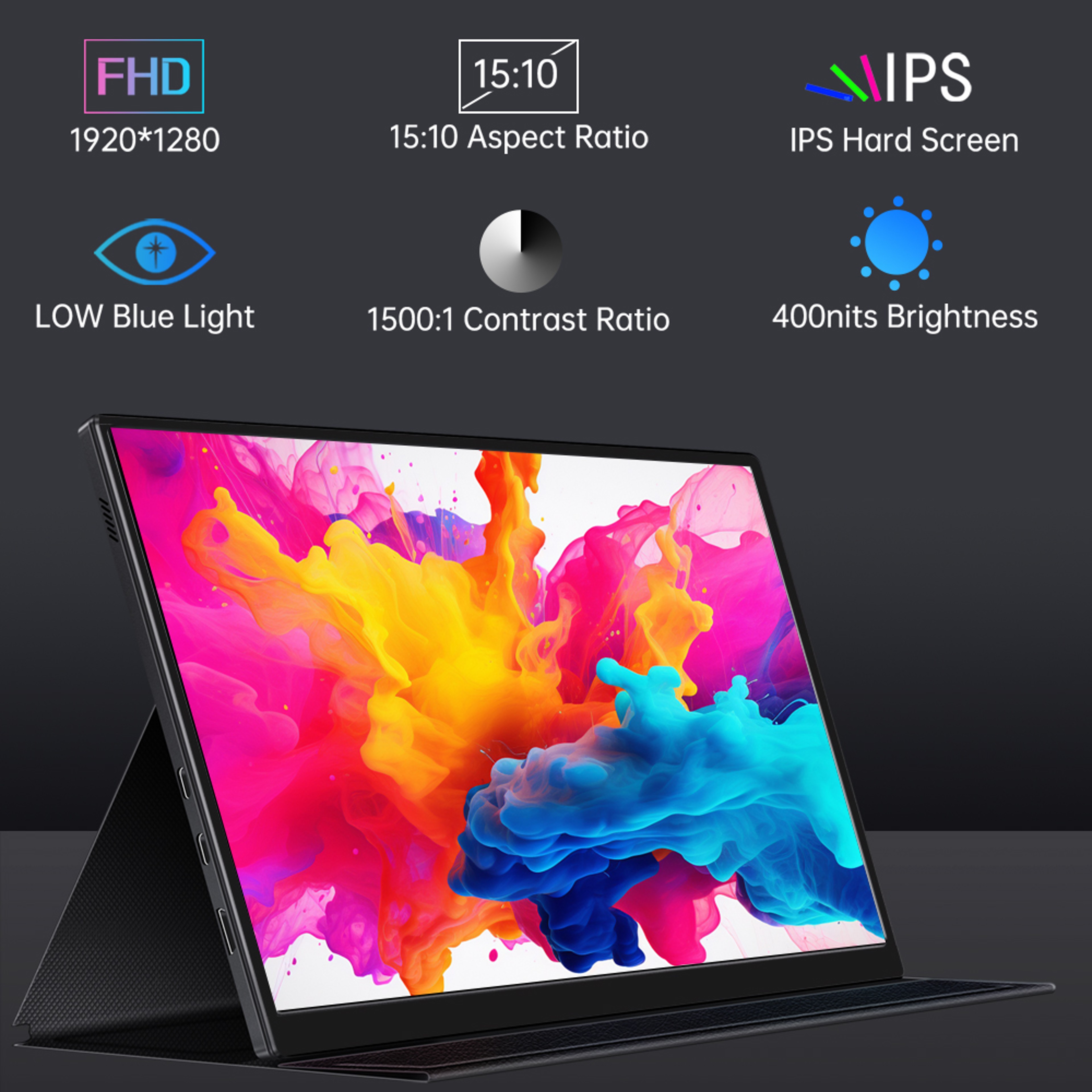 10.5-Inch Portable Touchscreen Monitor with USB-C and Built-In Speakers – view 2
