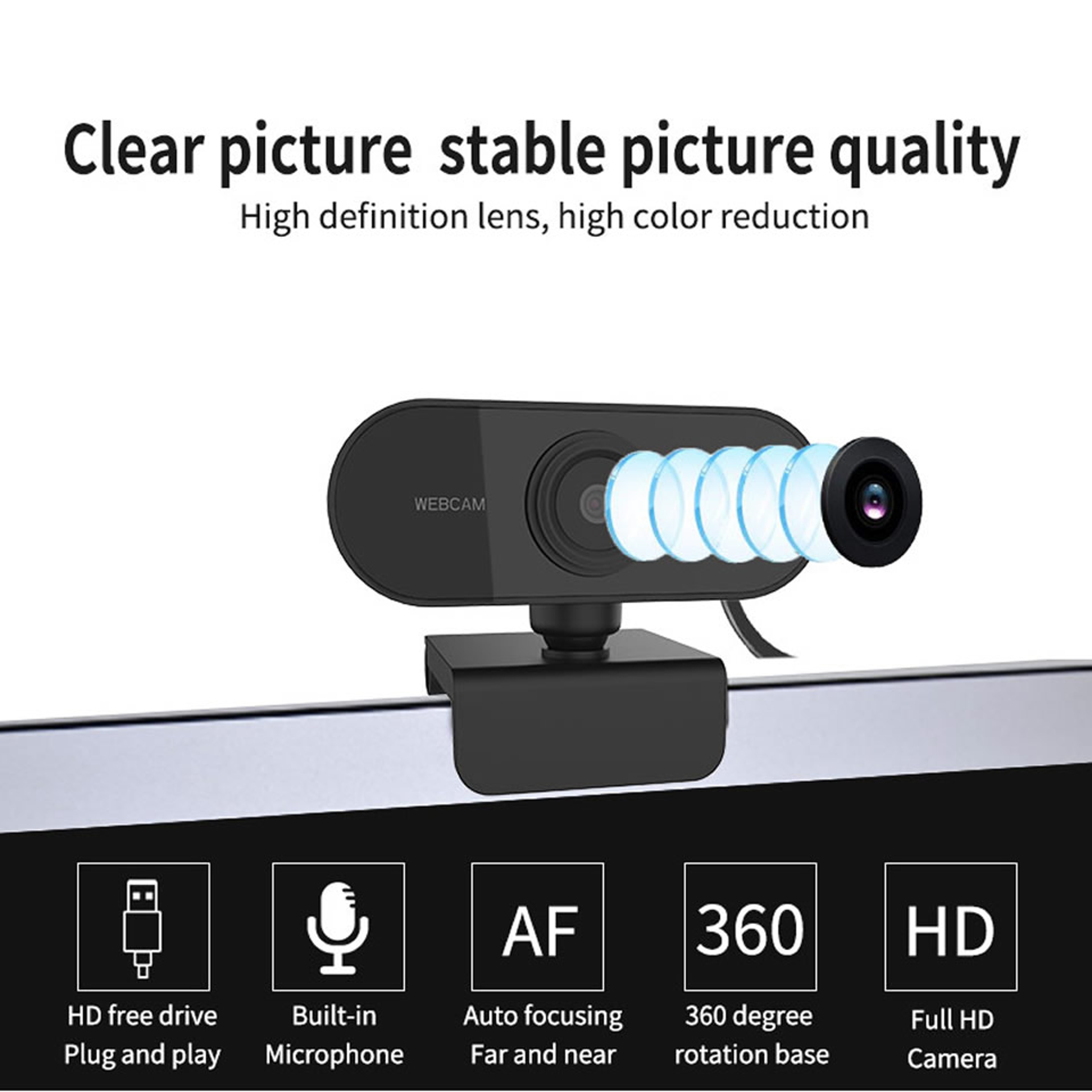 1080P HD USB Webcam With BuiltIn Microphone For Laptop And Desktop Video Calls 2