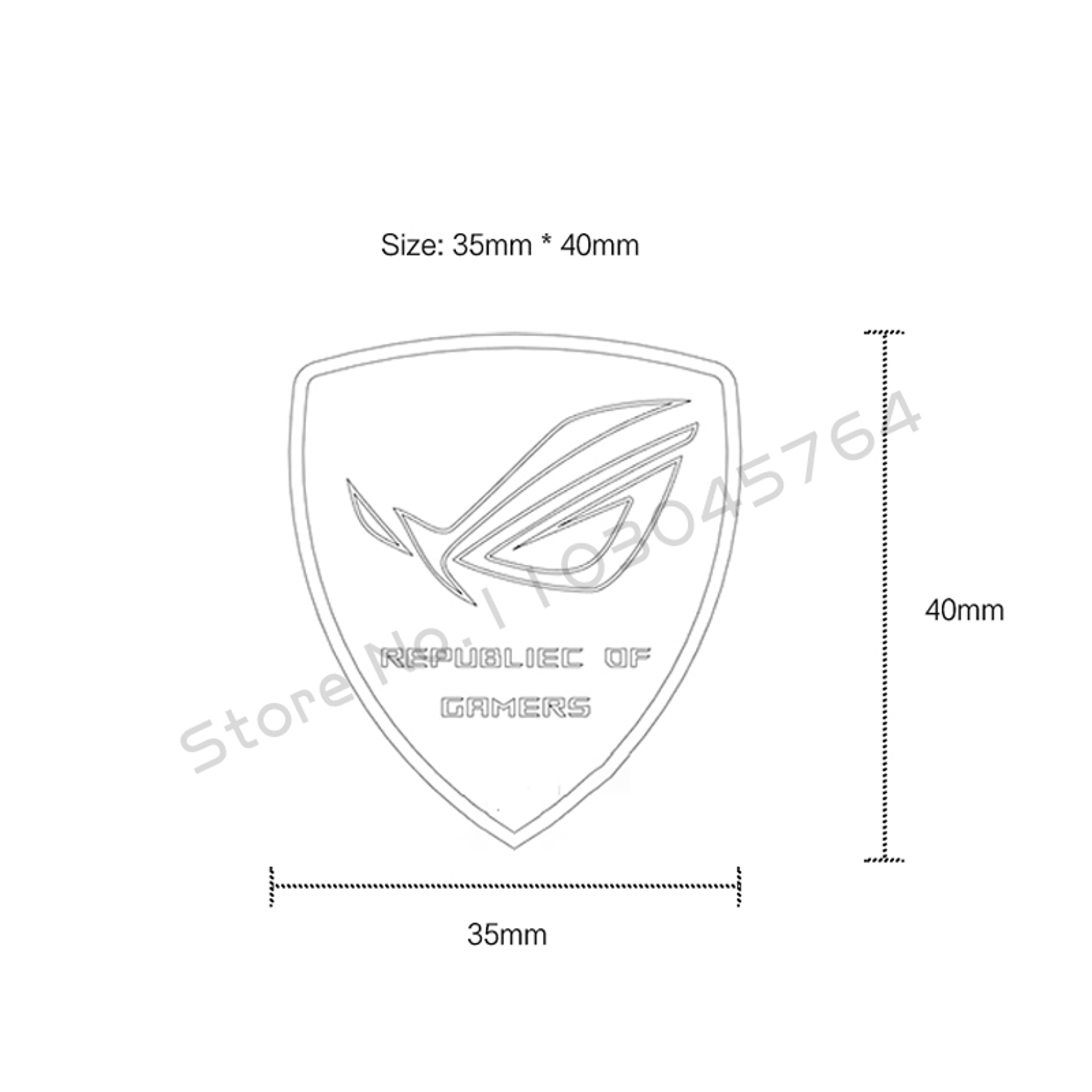ROG Logo PC Case Sticker  Plastic Gaming Computer Cabinet Decoration Black Or White 2