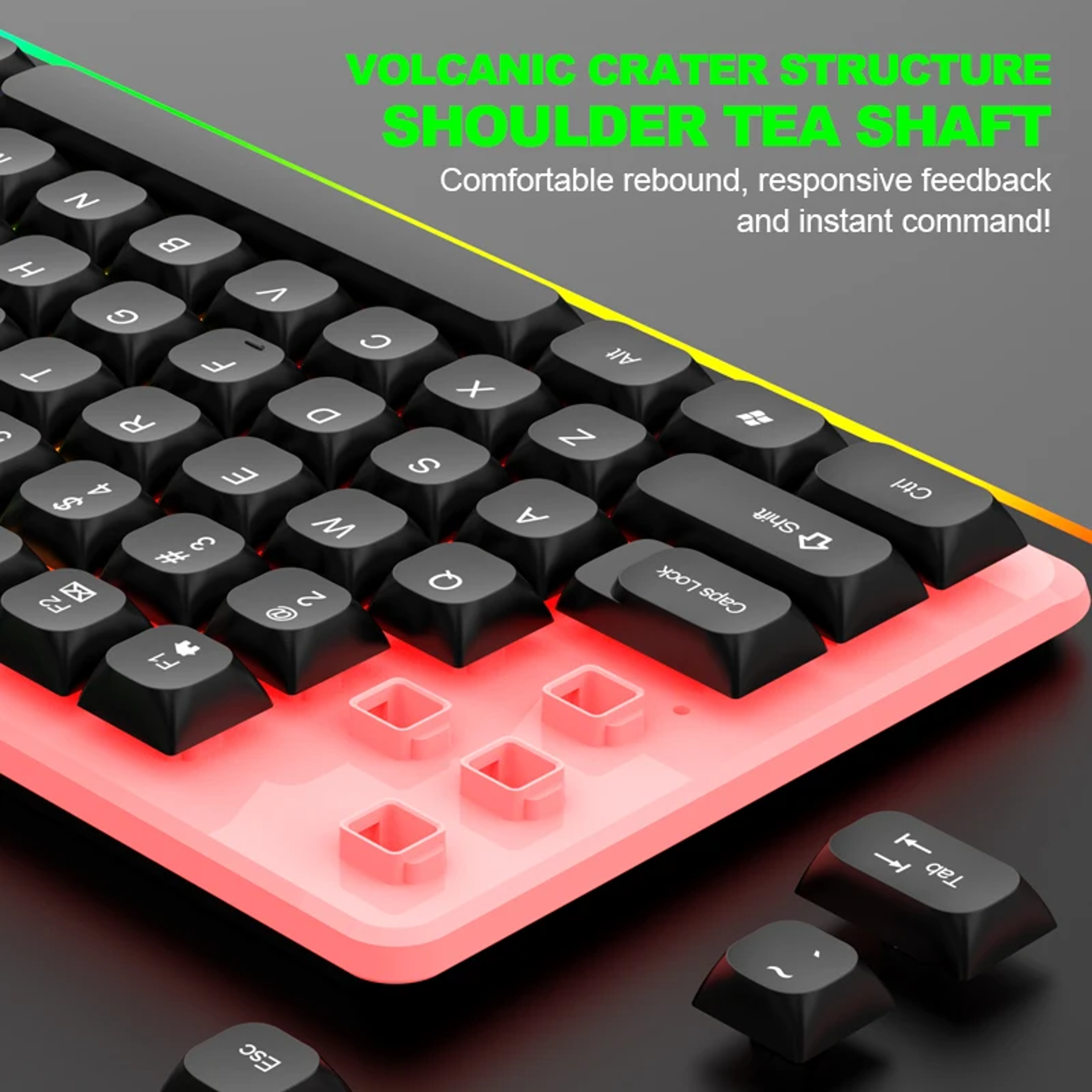 GTX350 Gaming Keyboard And Mouse Combo  Wired USB LED Backlit 104Key Set 5