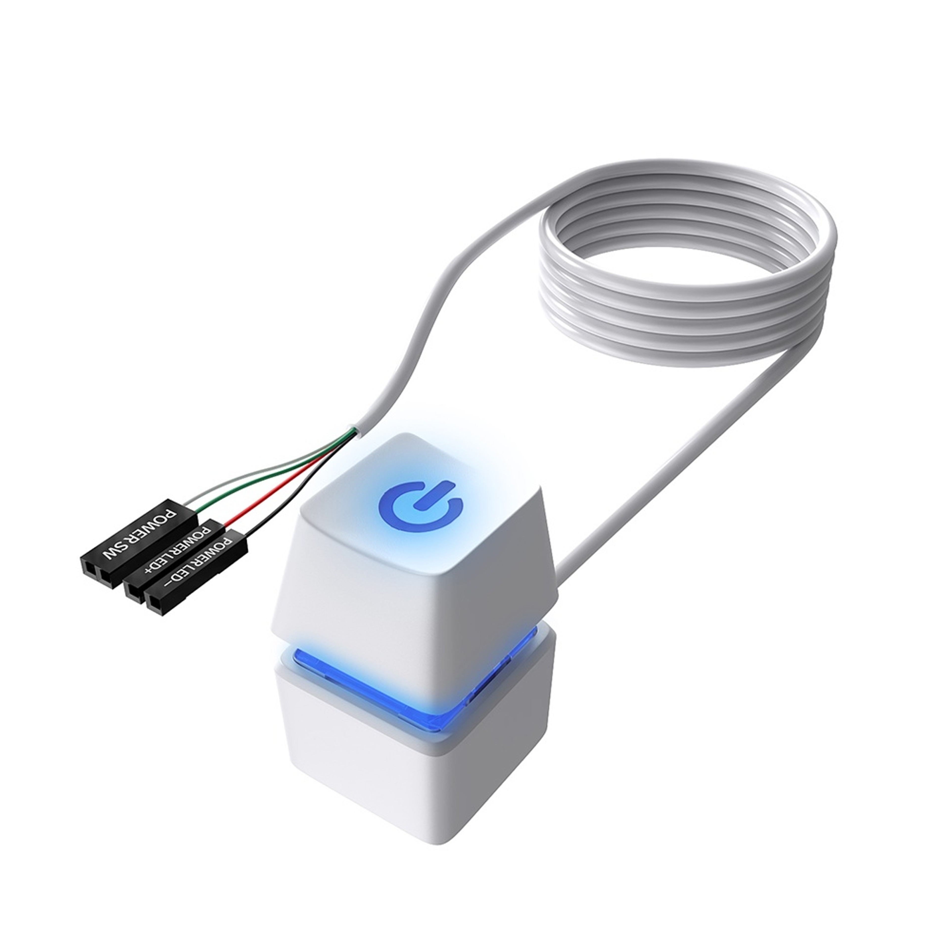 External PC Power Button Switch With LED Light And 59 FT Cable For Desktop Computers 0