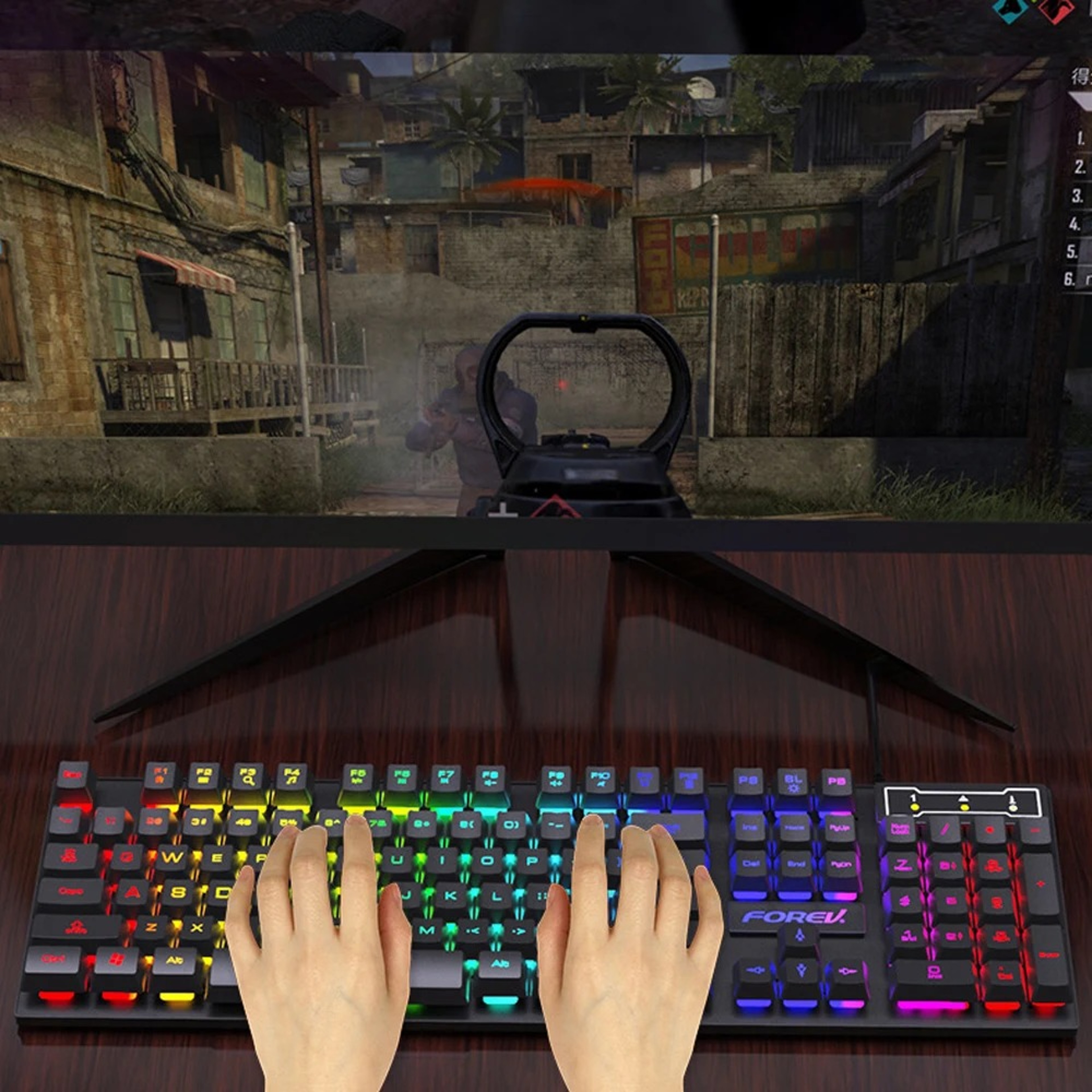 Wired Gaming Keyboard With Multicolor Backlighting And 104 MechanicalFeel Keys 4