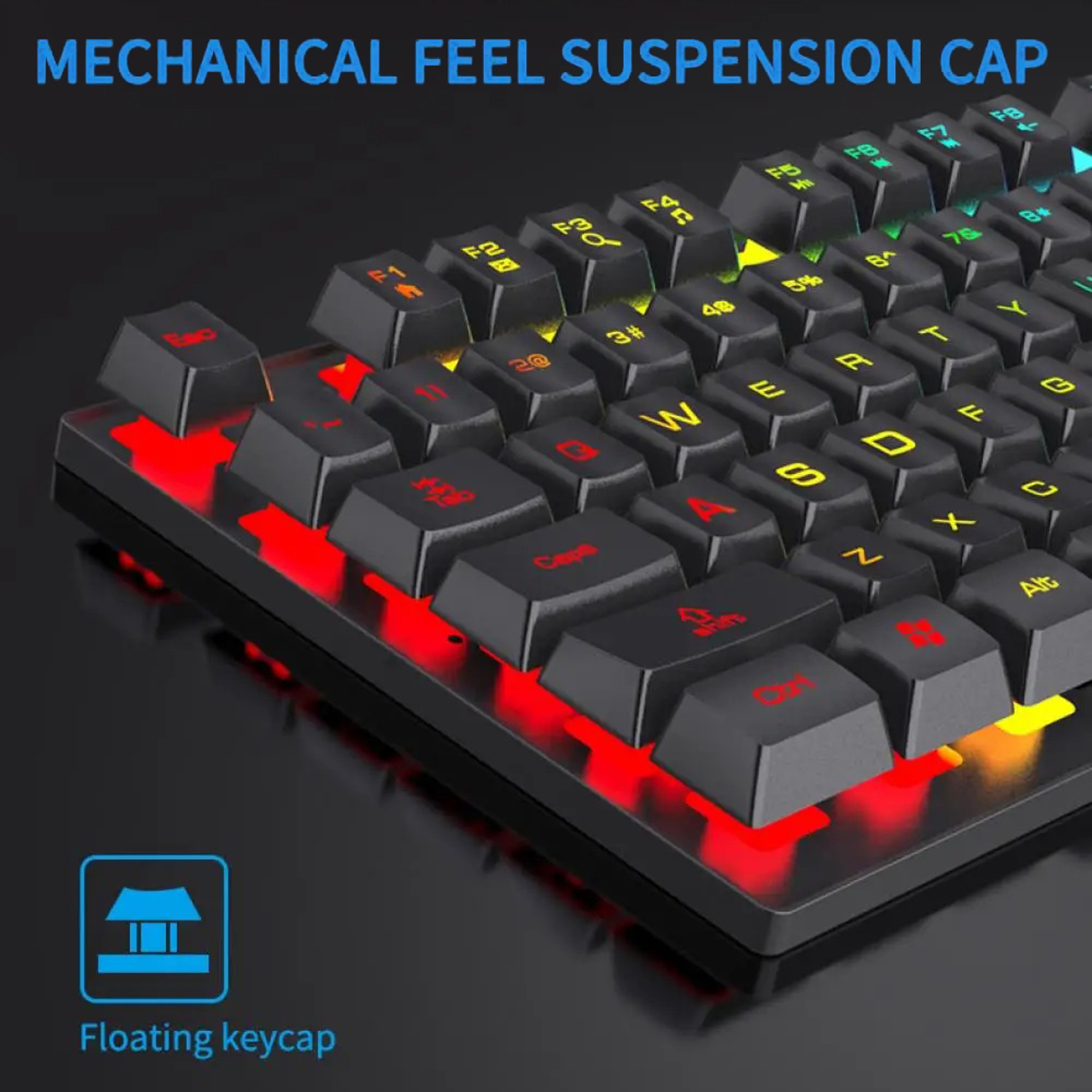 Wired Gaming Keyboard With Multicolor Backlighting And 104 MechanicalFeel Keys 6