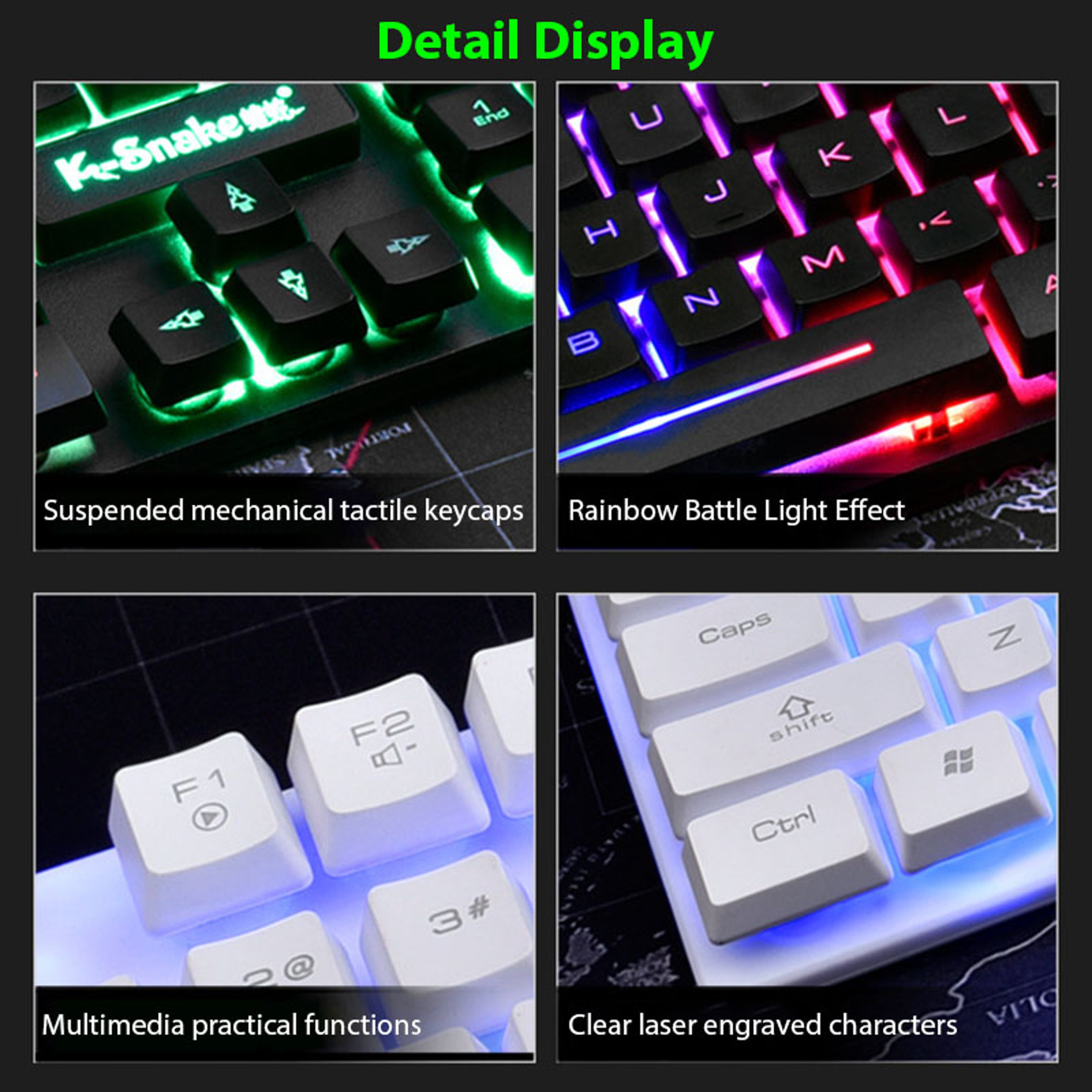 Wireless Gaming Keyboard And Mouse Set With Backlit Waterproof Design 2