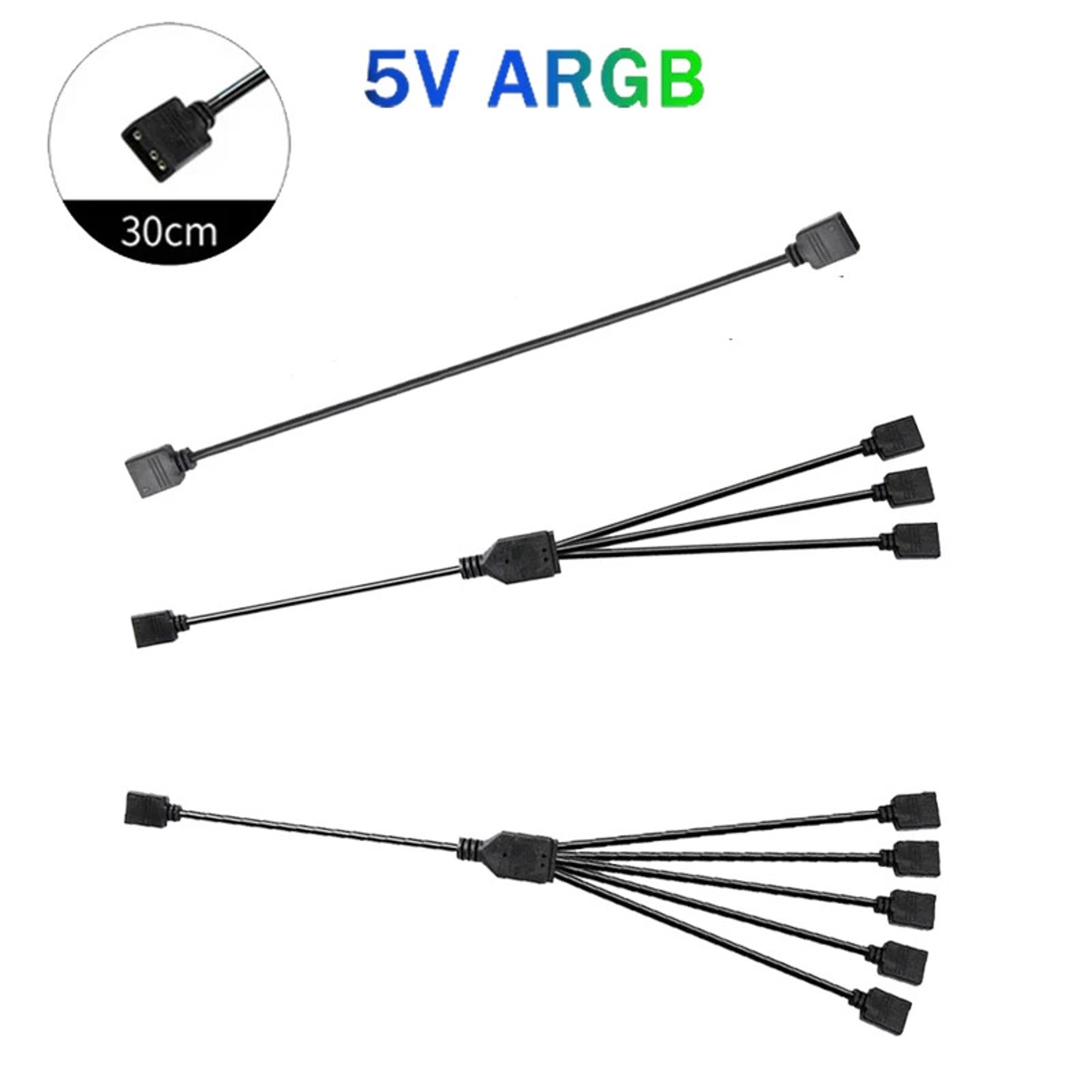 5V 3Pin ARGB Extension Cable  Addressable RGB Connector For PC Fans And LED Strips 1