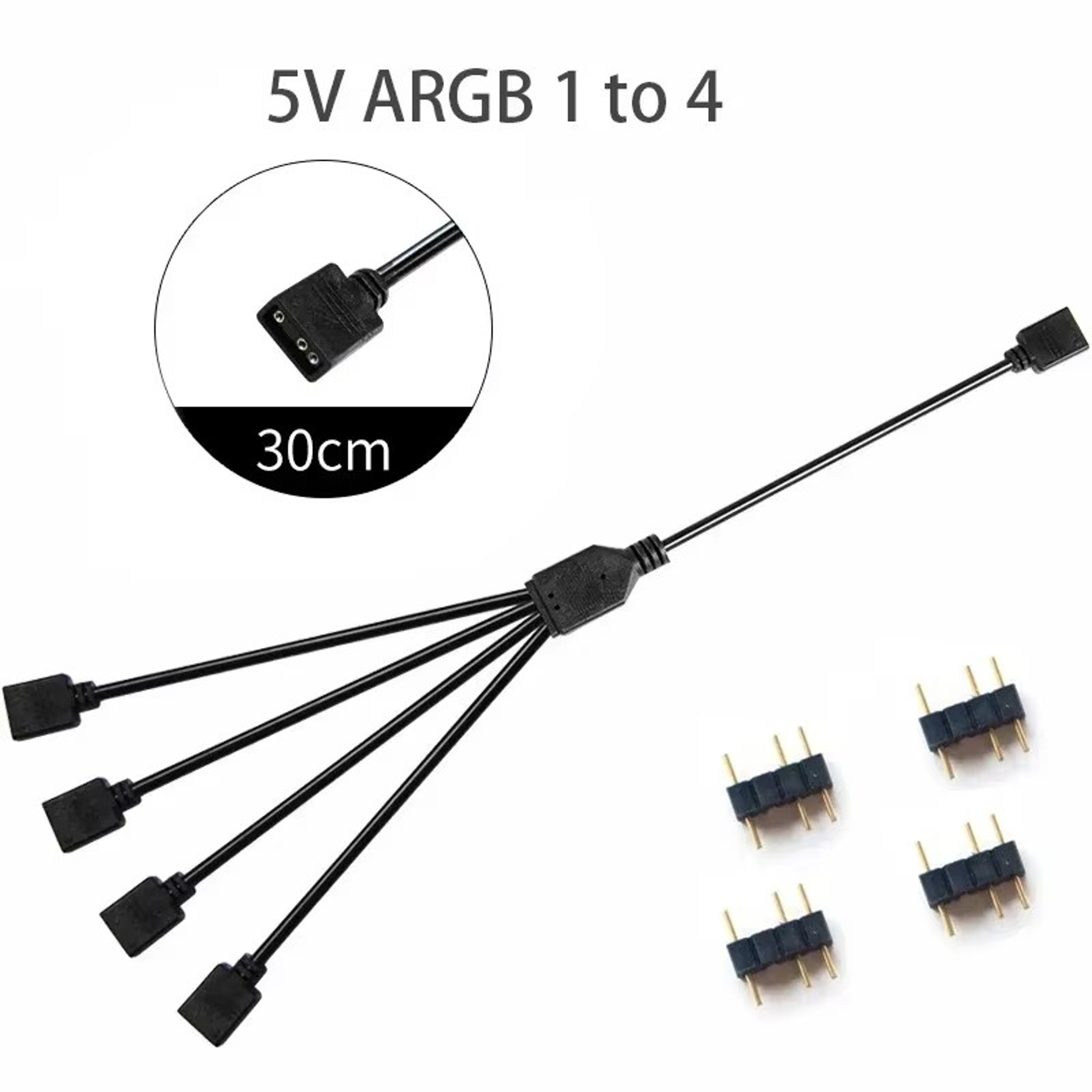 5V 3Pin ARGB Extension Cable  Addressable RGB Connector For PC Fans And LED Strips 10