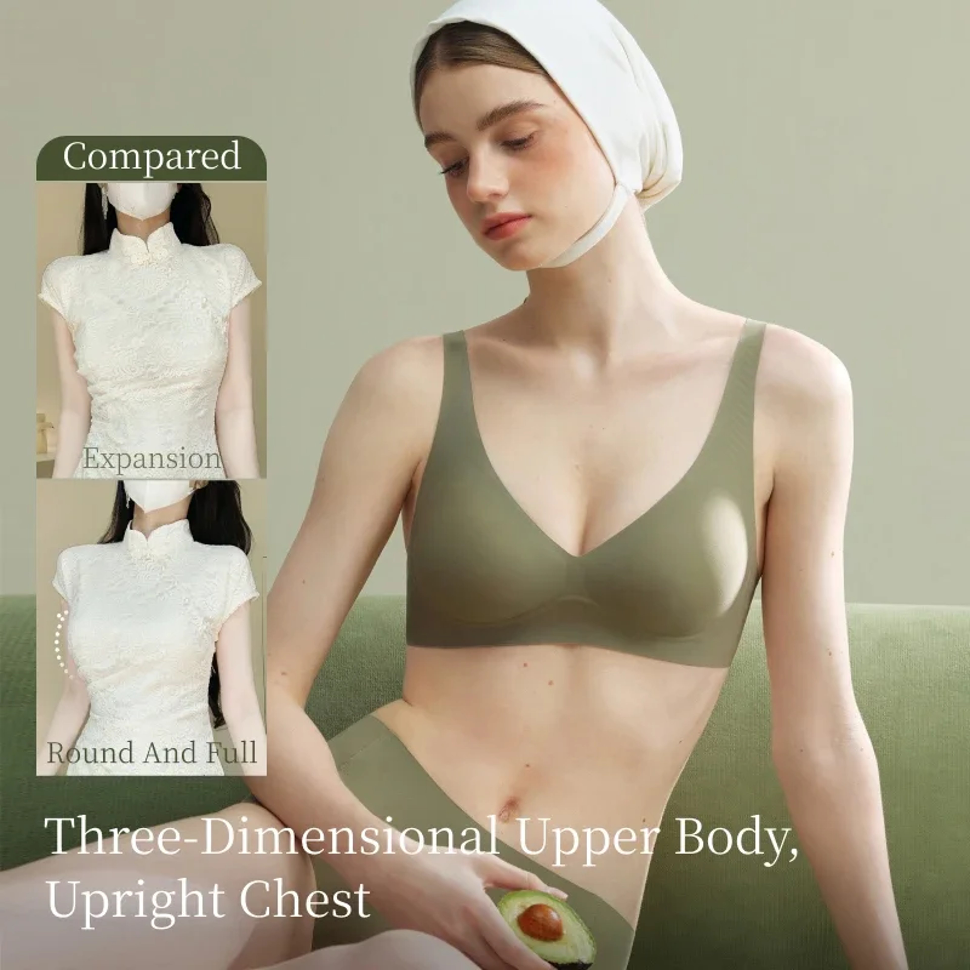 Wireless Push Up Seamless Bra For Women With Deep V Plunge And Adjustable Straps 3