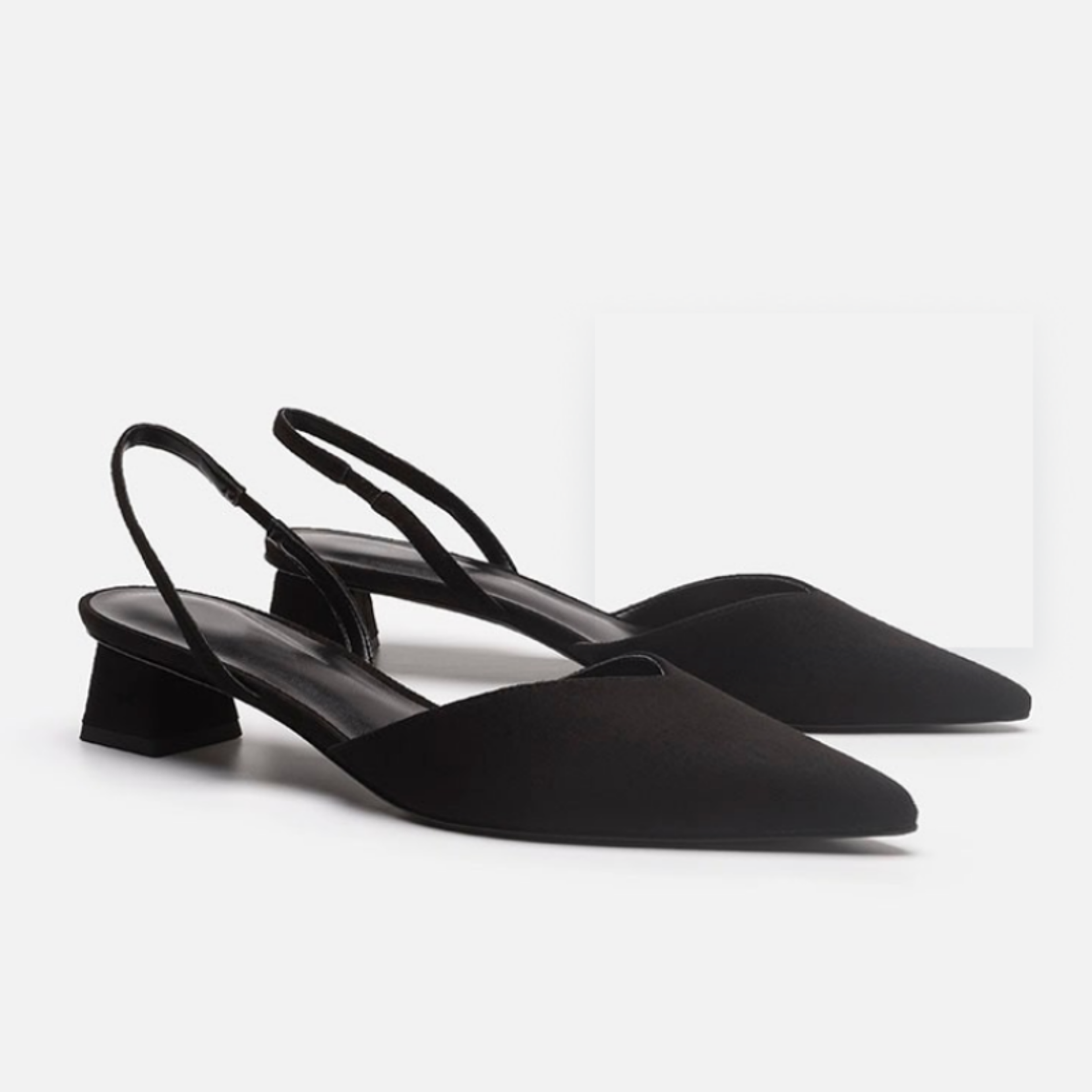 Womens Slingback High Heel Sandals With Square Heels And Microfiber Upper 5
