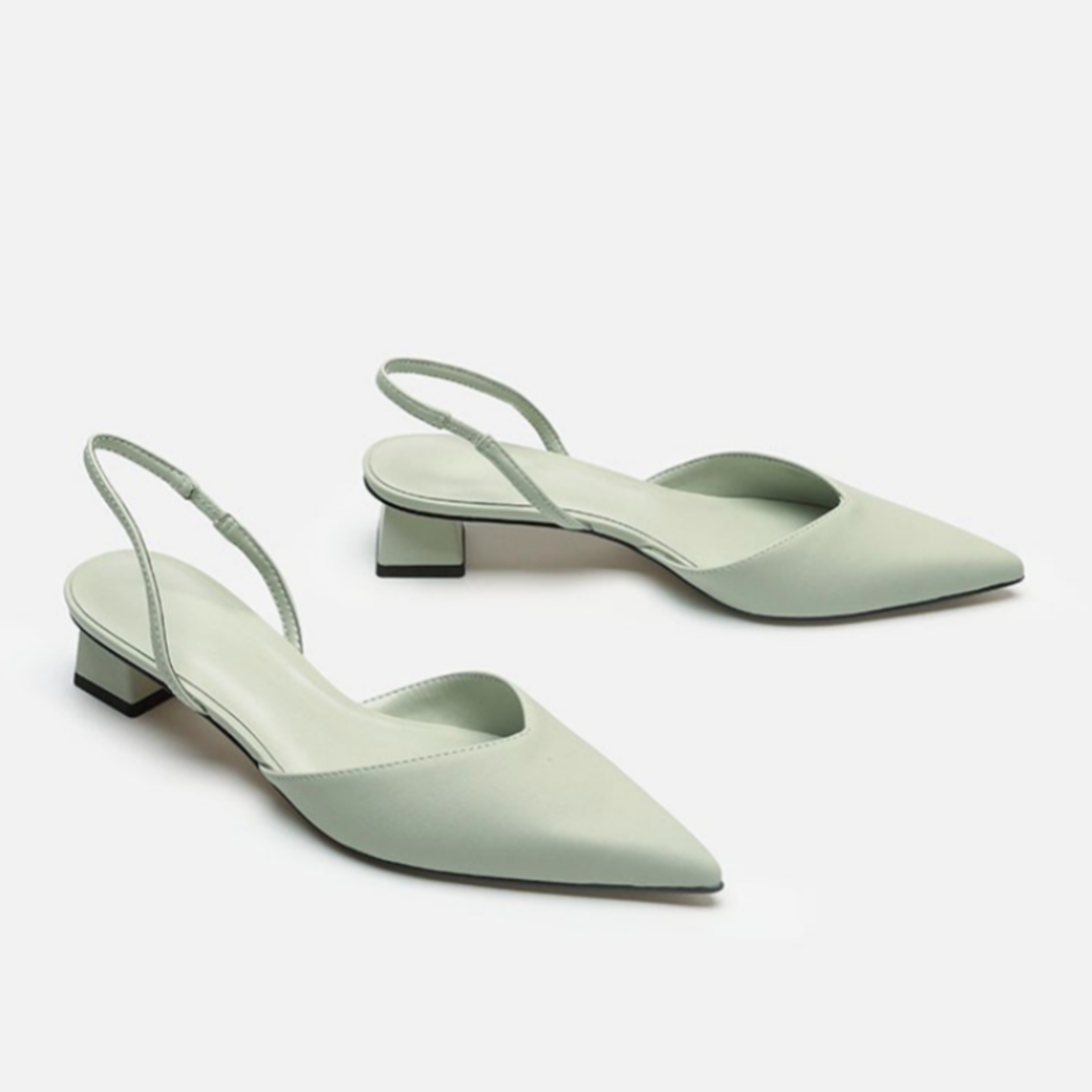 Womens Slingback High Heel Sandals With Square Heels And Microfiber Upper 0