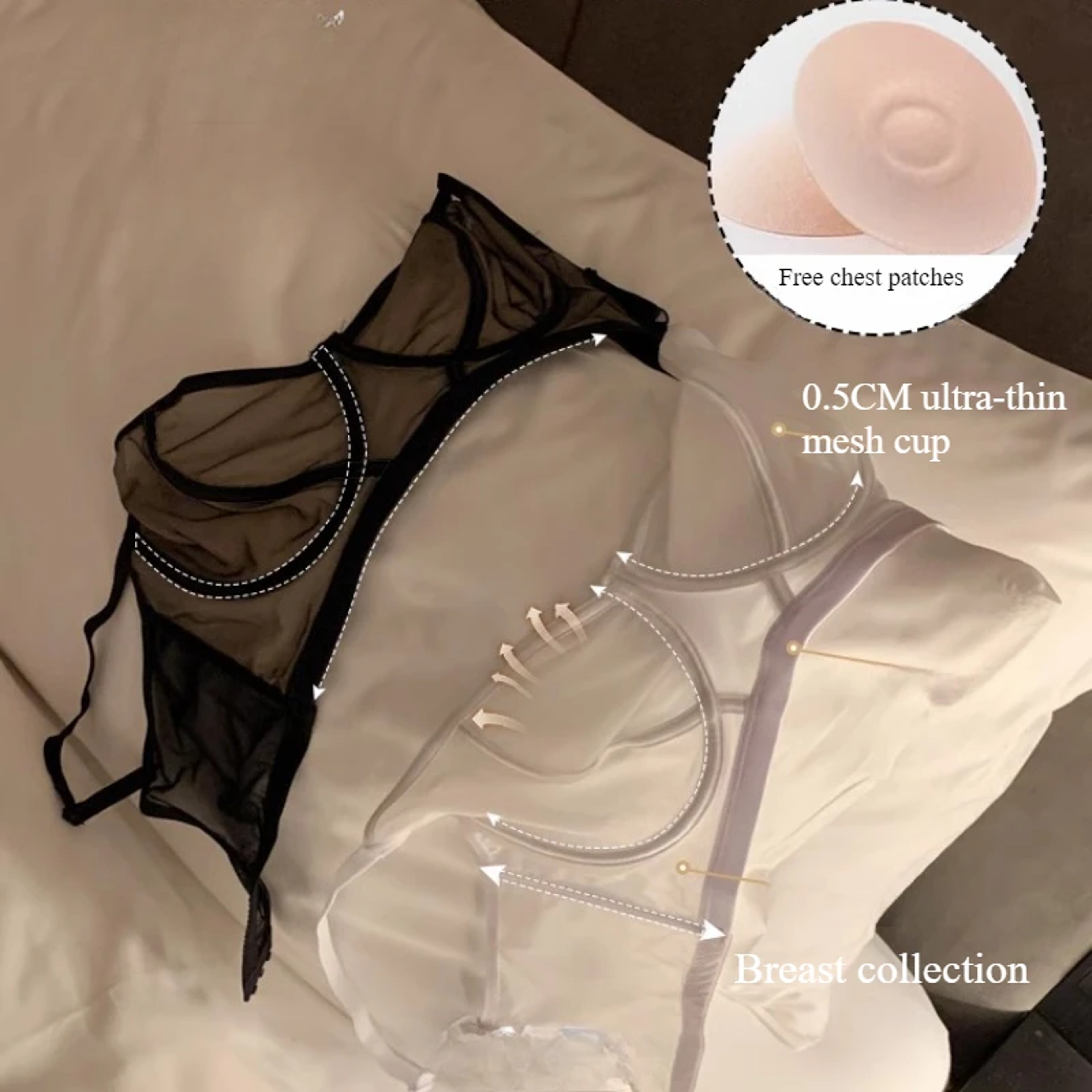 Womens Sheer Lace Underwire Bra With Adjustable Straps And 34 Cups 4
