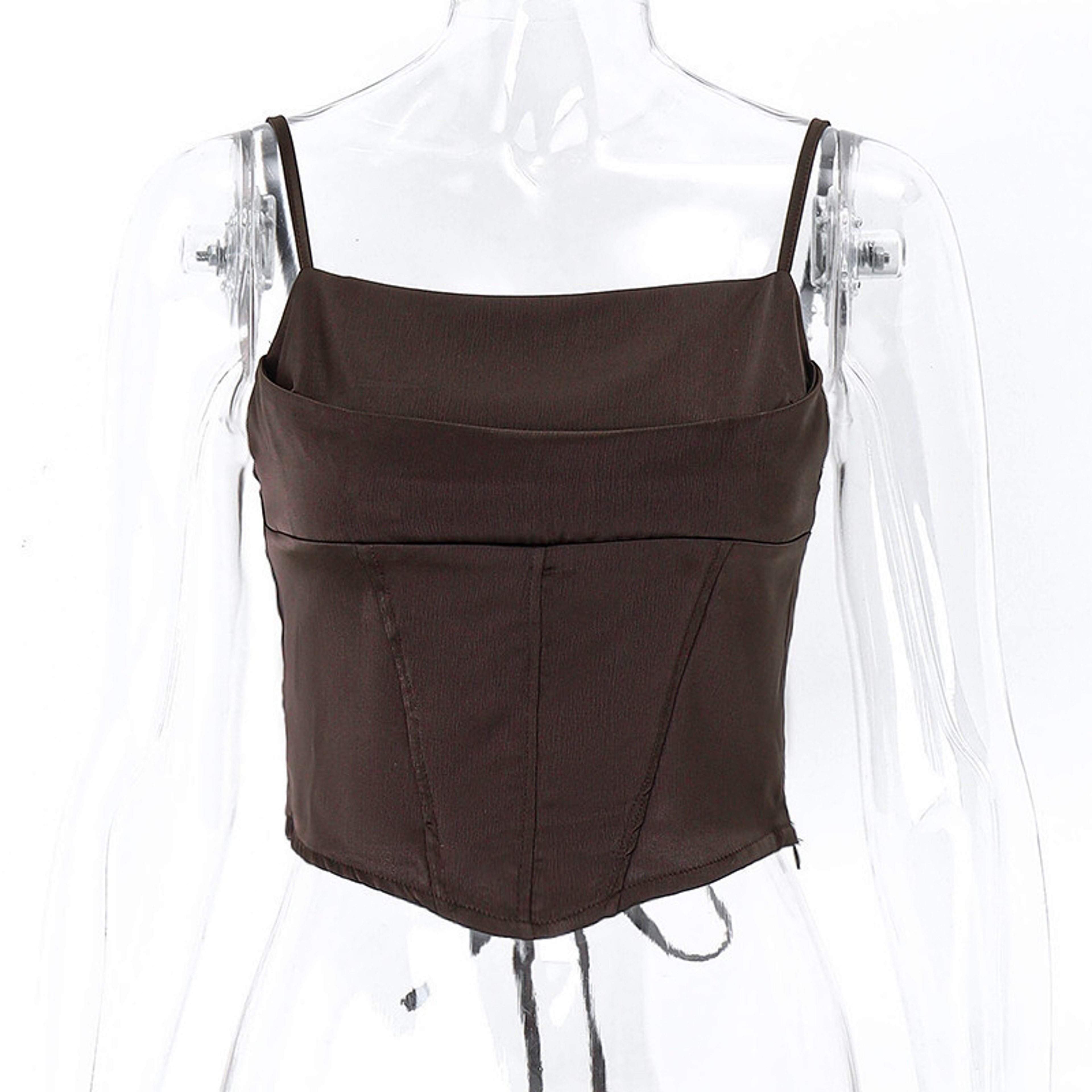 Womens Backless Crop Top  Spaghetti Strap LaceUp Stretch Camisole 7