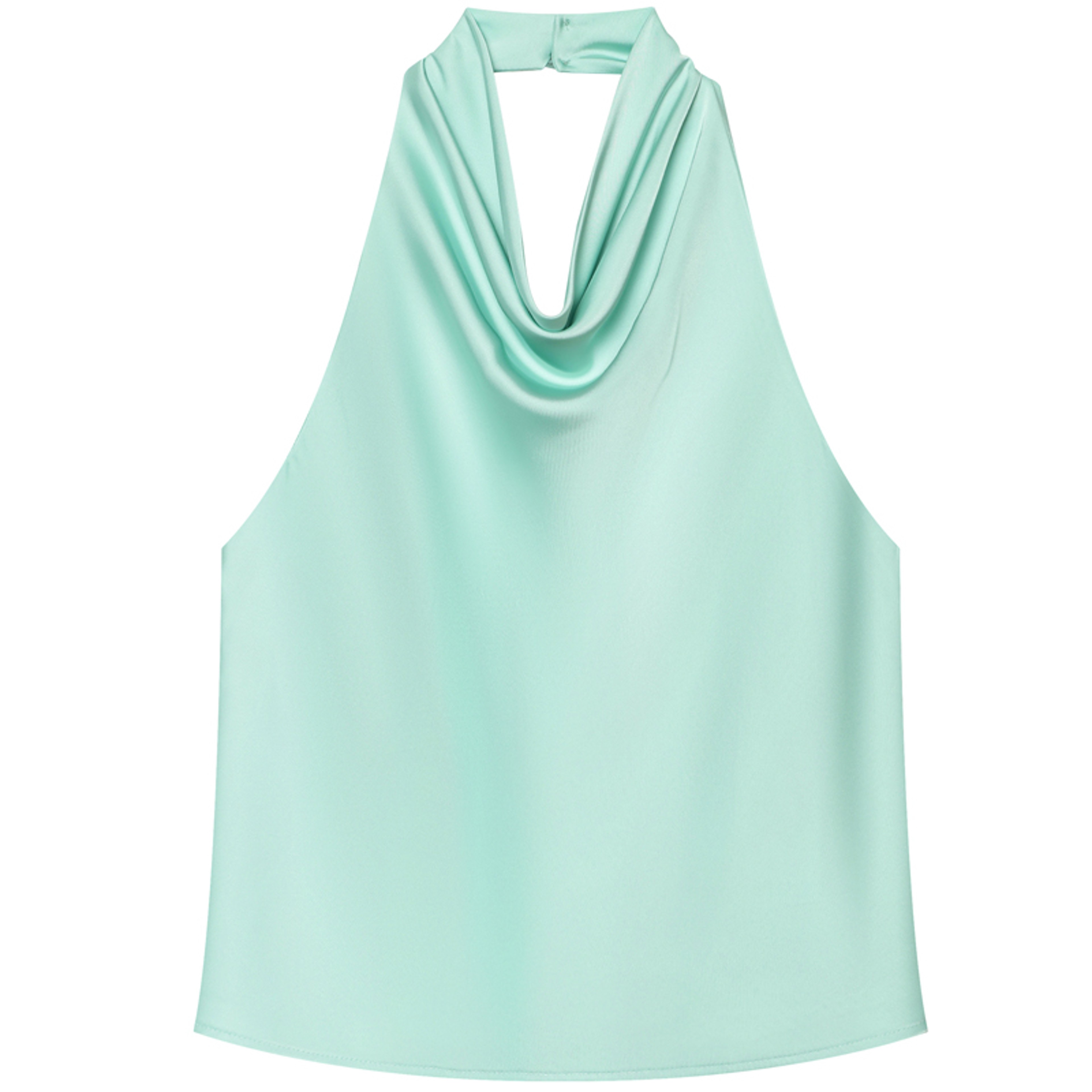 Womens Satin Halter Backless Top  Elegant Sleeveless Party Tank Top 0
