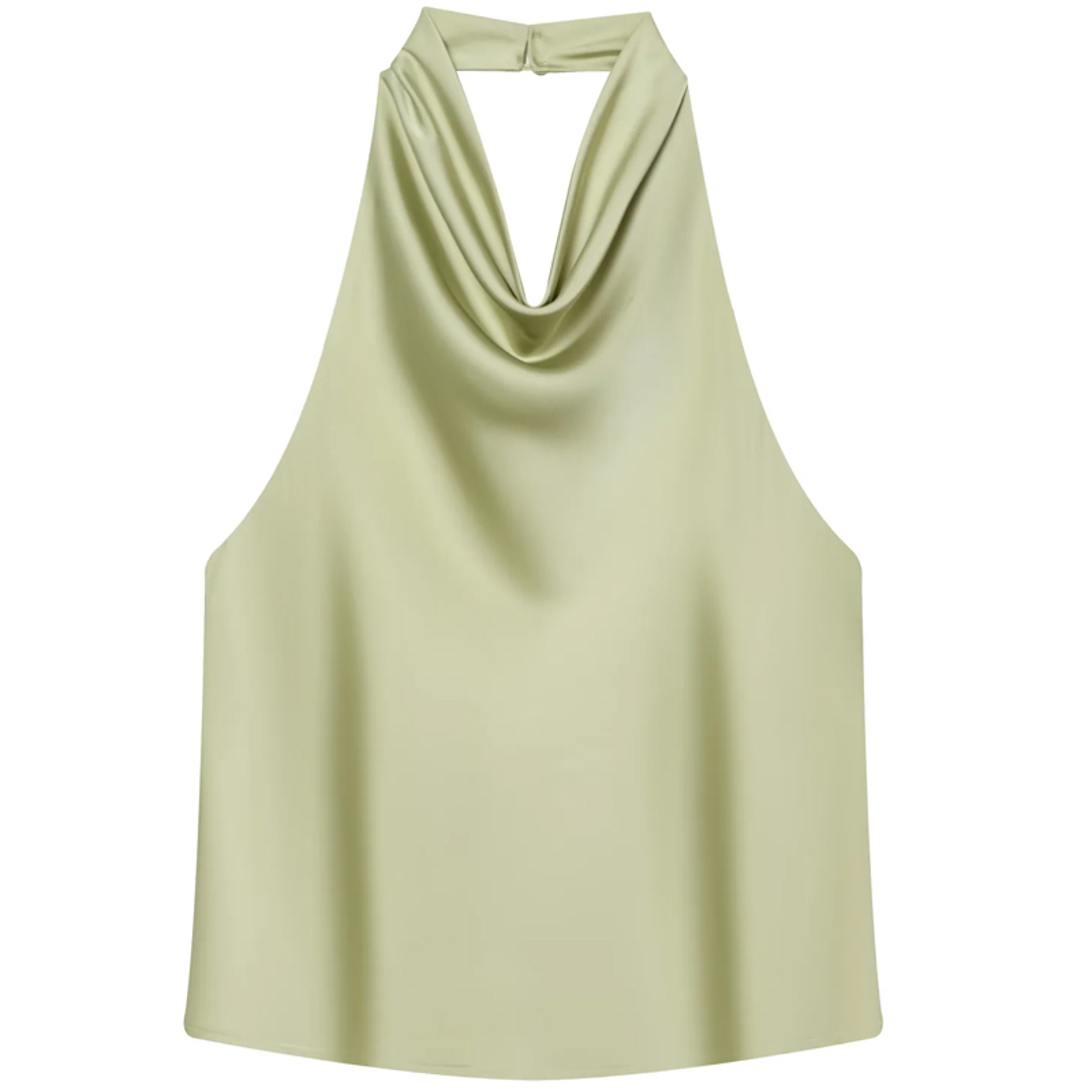 Womens Satin Halter Backless Top  Elegant Sleeveless Party Tank Top 14