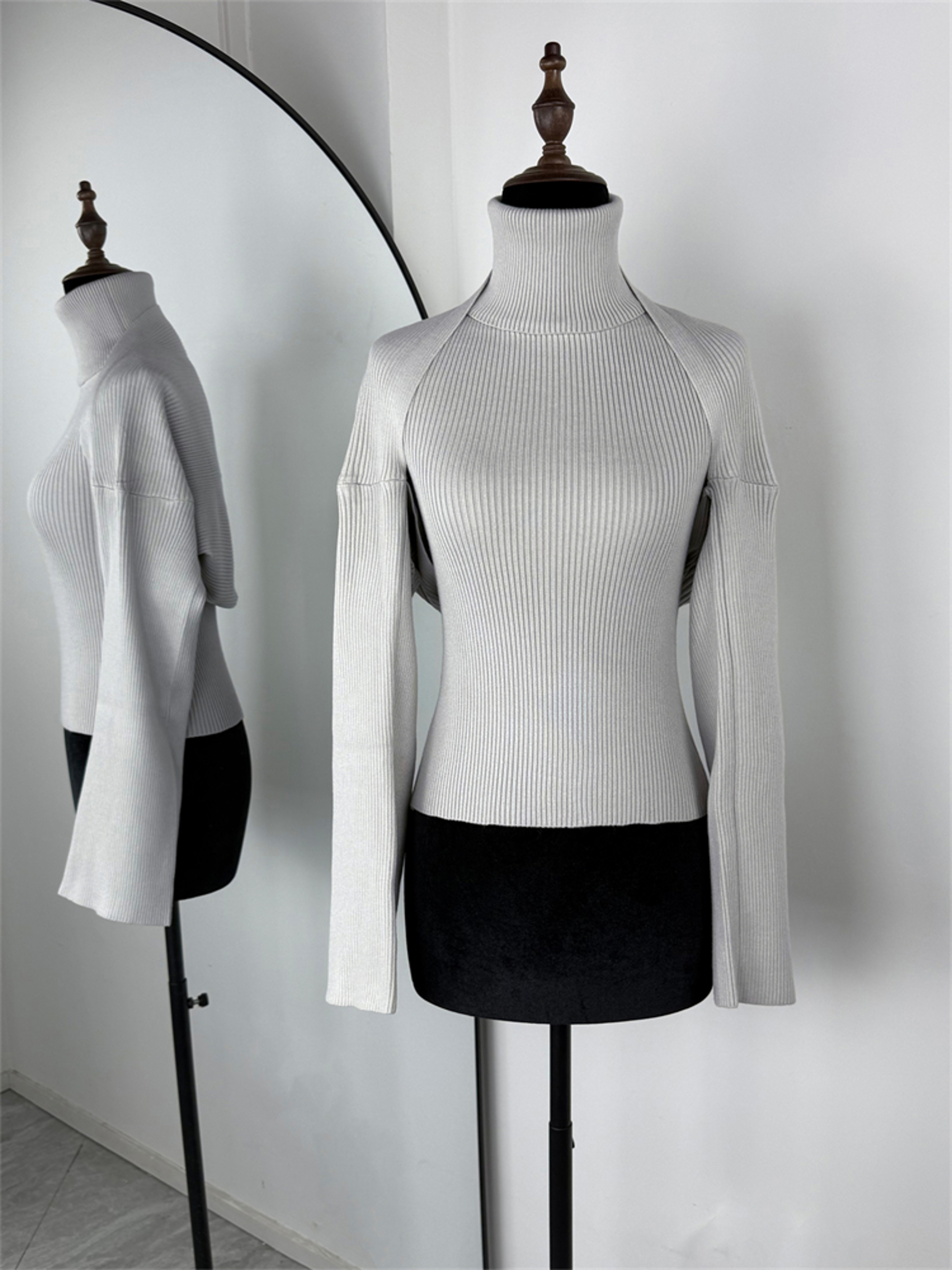 Womens 2 Piece Knit Tank Top Set With High Neck Vest And Long Sleeve Shawl 0