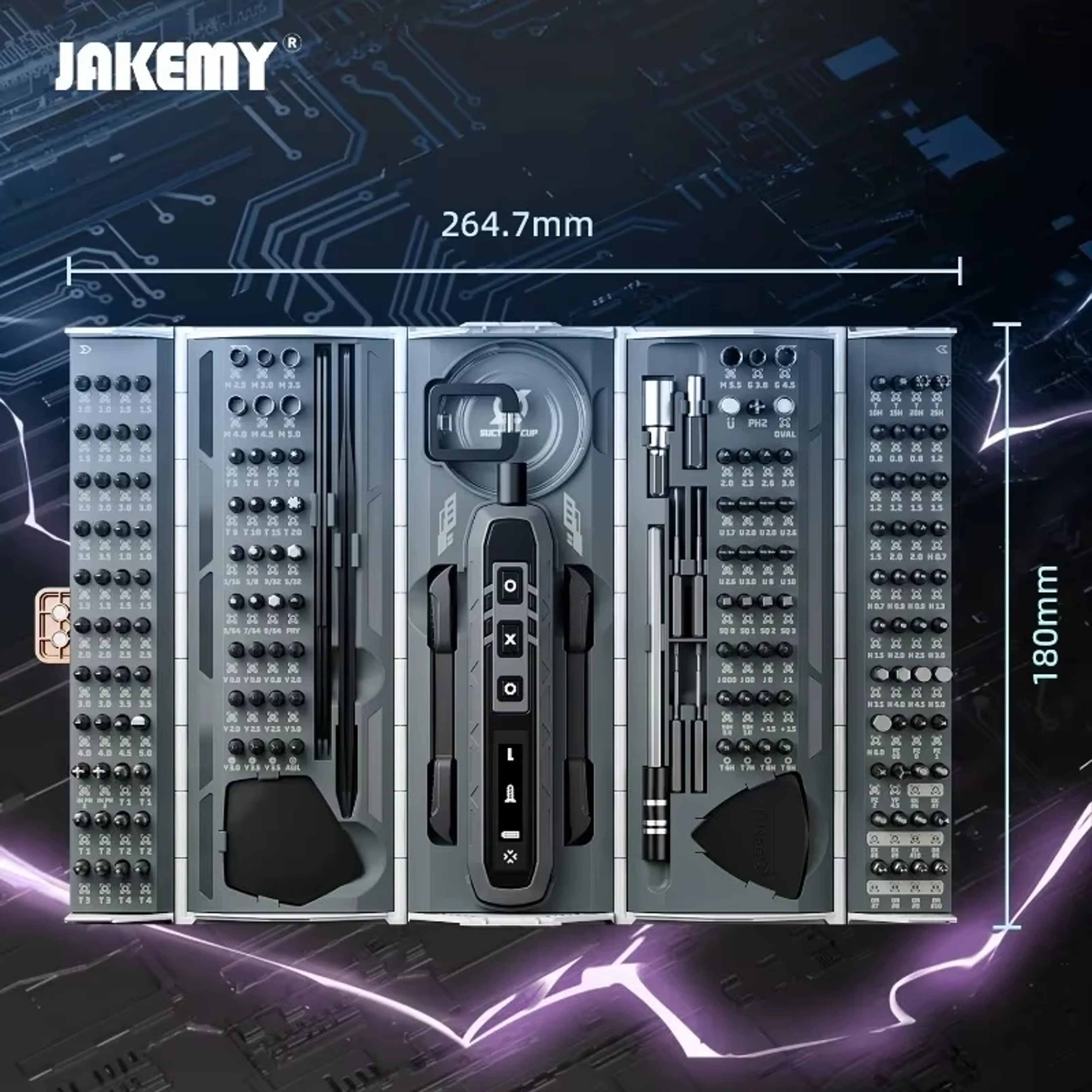 180in1 Precision Screwdriver Set With Magnetic Bits And LED Light 3