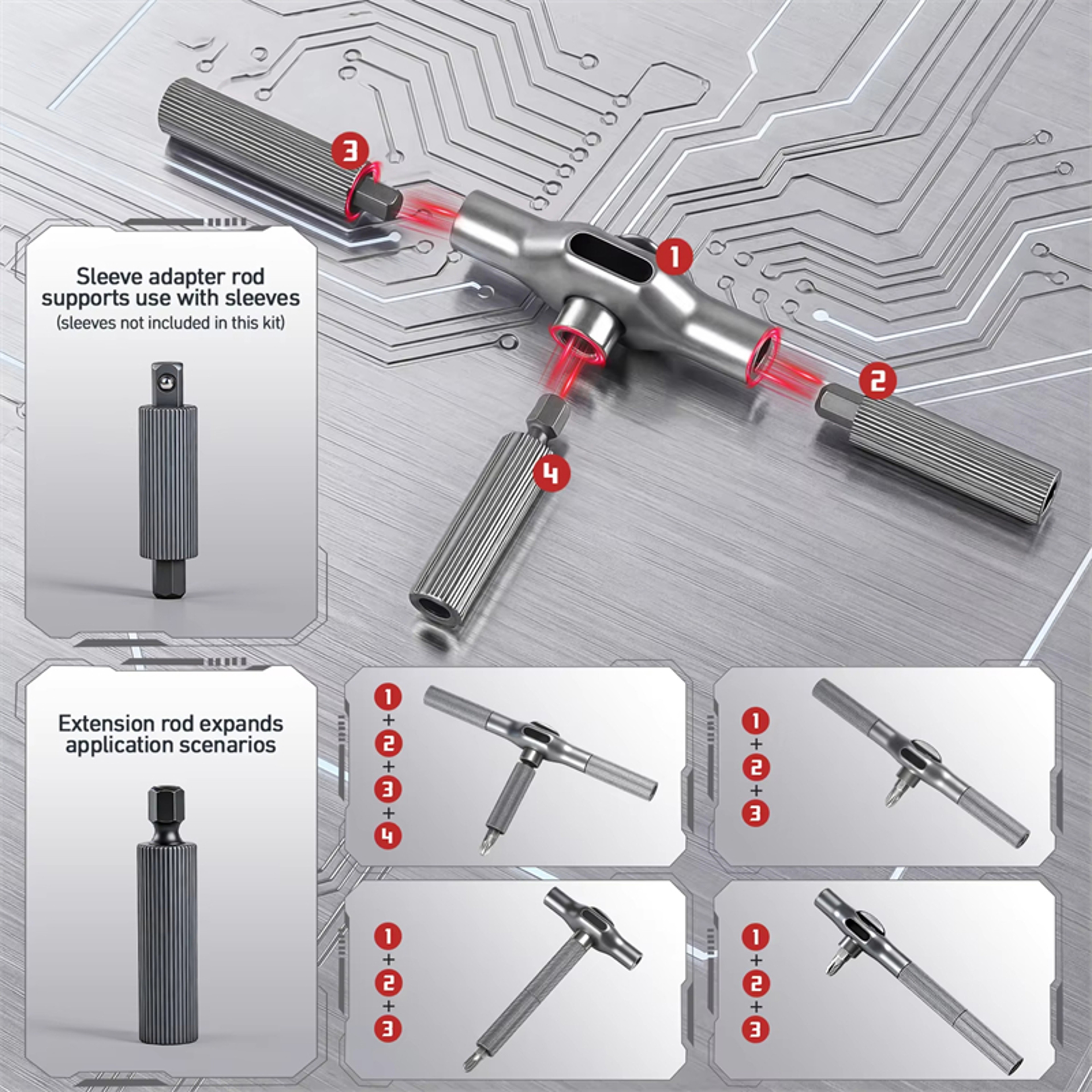 29in1 Magnetic Ratchet Screwdriver Set With Precision Bits And Detachable Extension Rod 2
