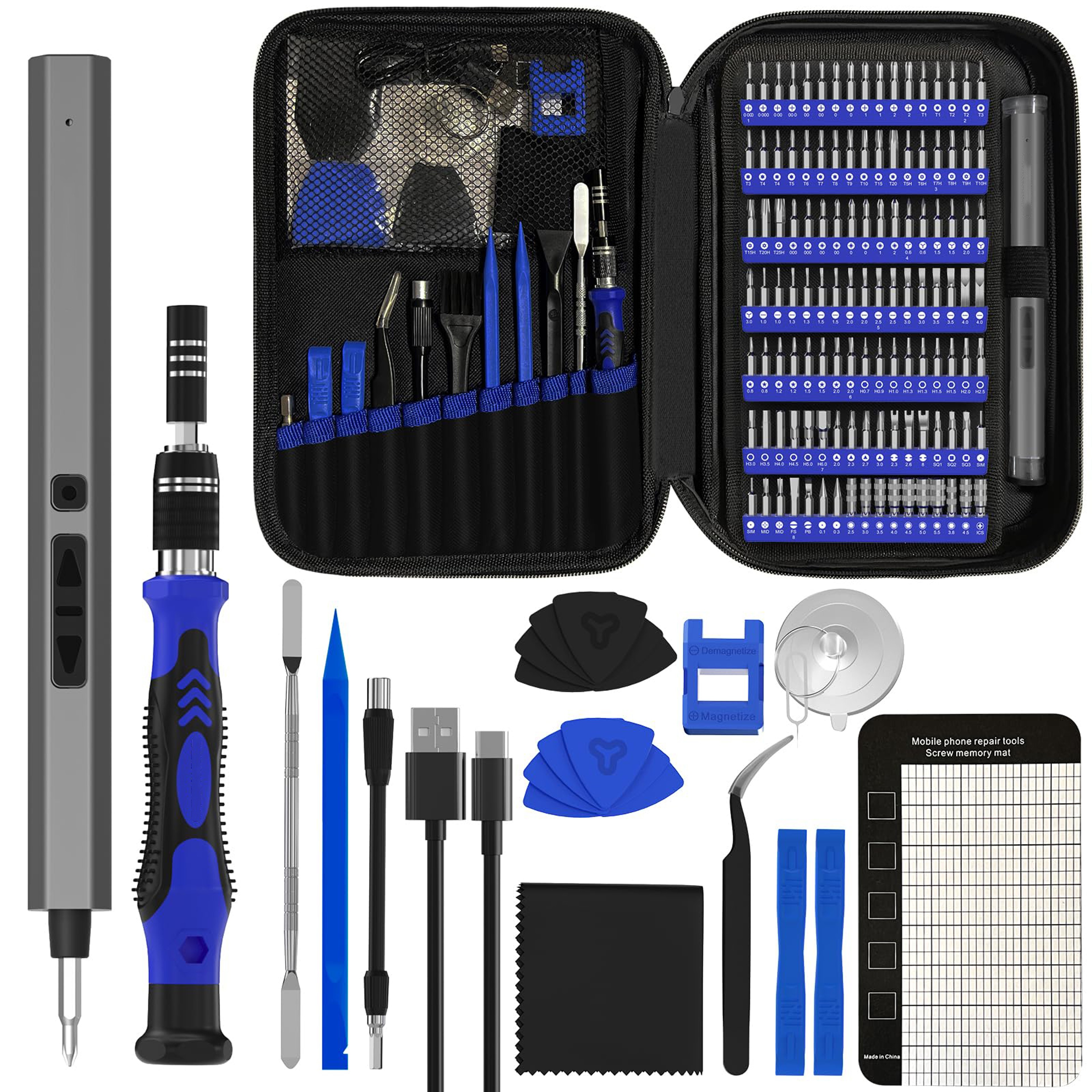 154-in-1 Precision Electric Screwdriver Set with 120 Magnetic Bits and USB-C Charging – view 7