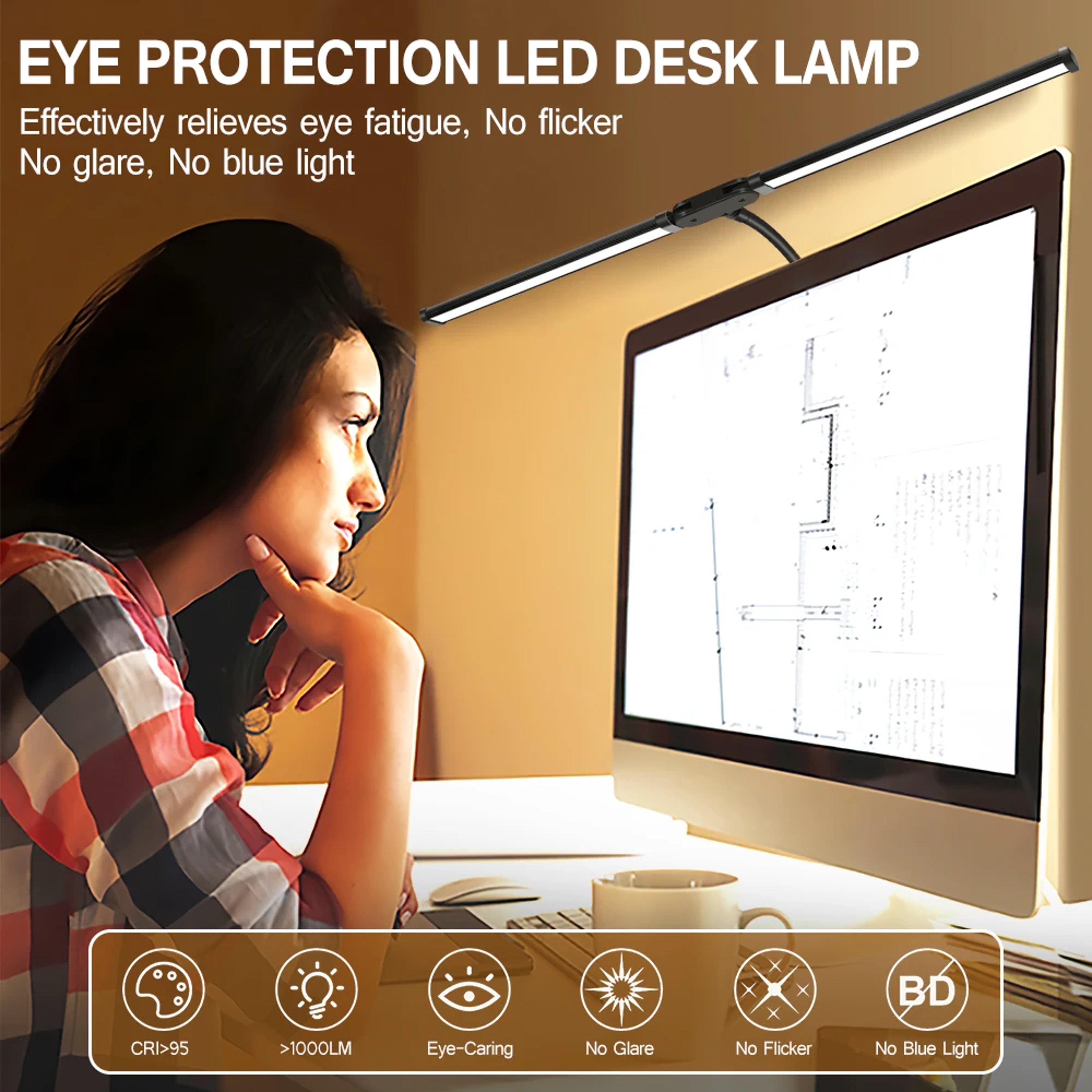 LED Desk Lamp With Dimmable Brightness 3 Color Modes And Adjustable DualHead Lighting 2