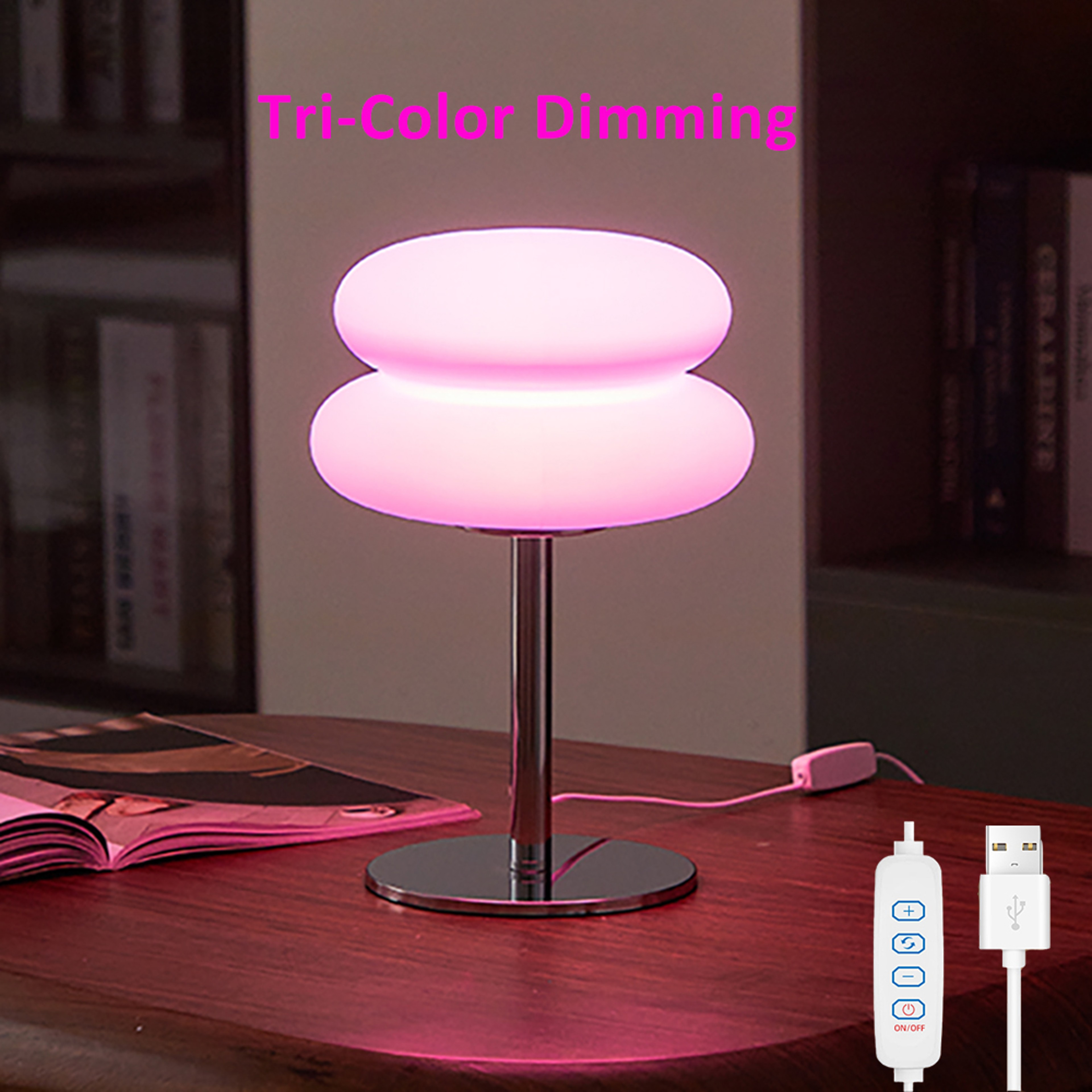LED Mushroom Table Lamp With USB Plug And 9Level Adjustable Brightness 0