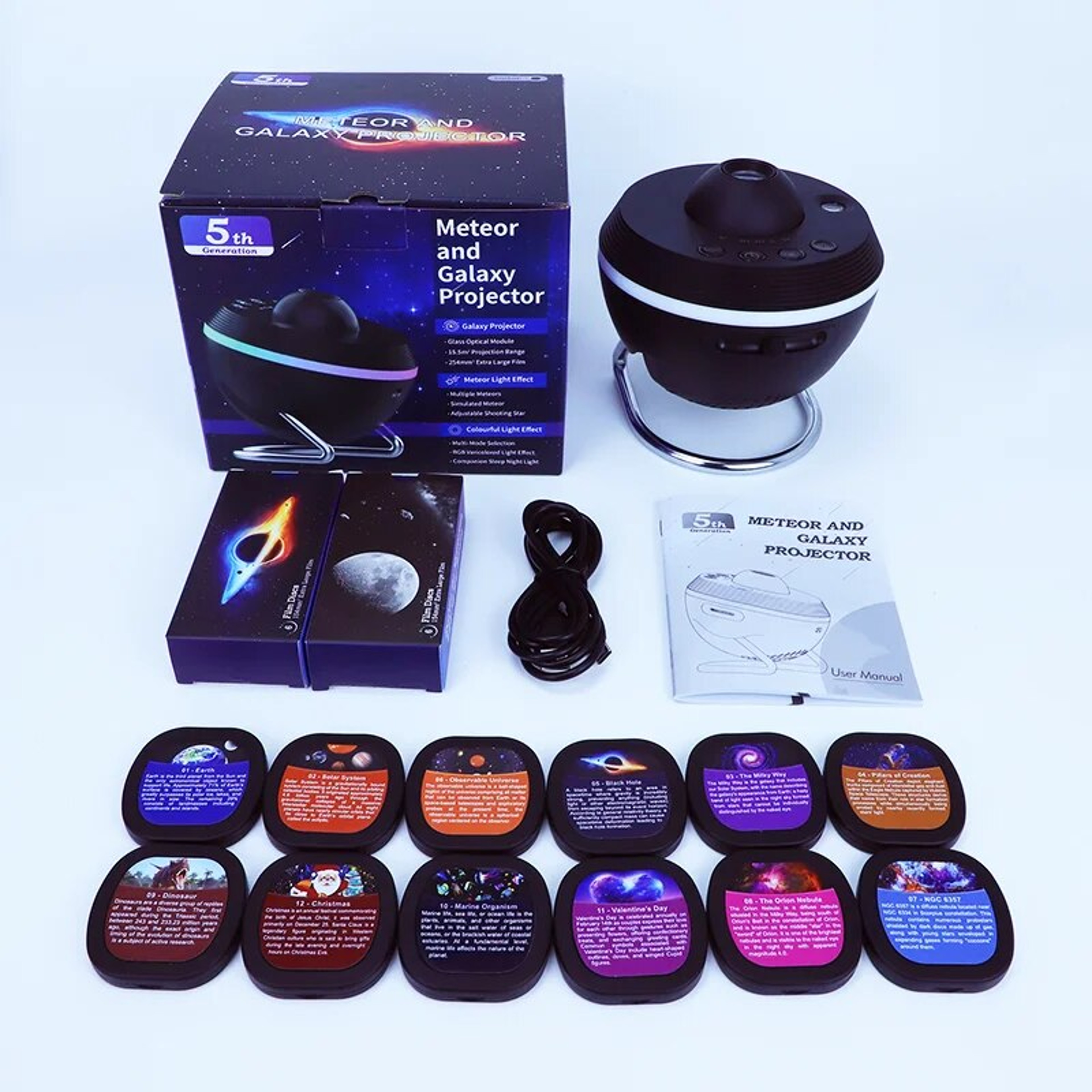 12in1 Galaxy Star Projector Night Light  Rotating LED Planetarium Lamp For Kids 0