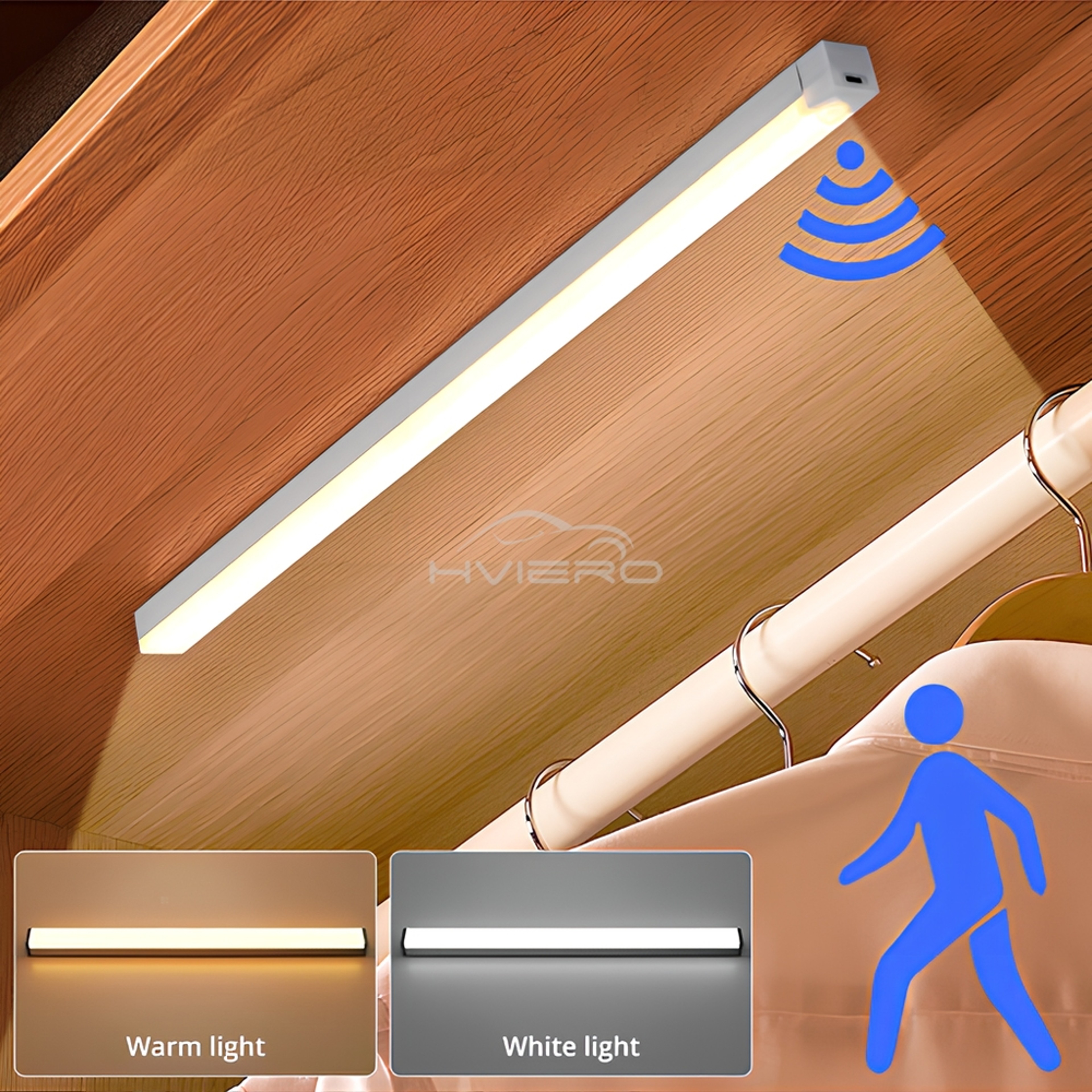 Wireless Motion Sensor LED Night Light  USB Rechargeable Cabinet And Stair Light 4