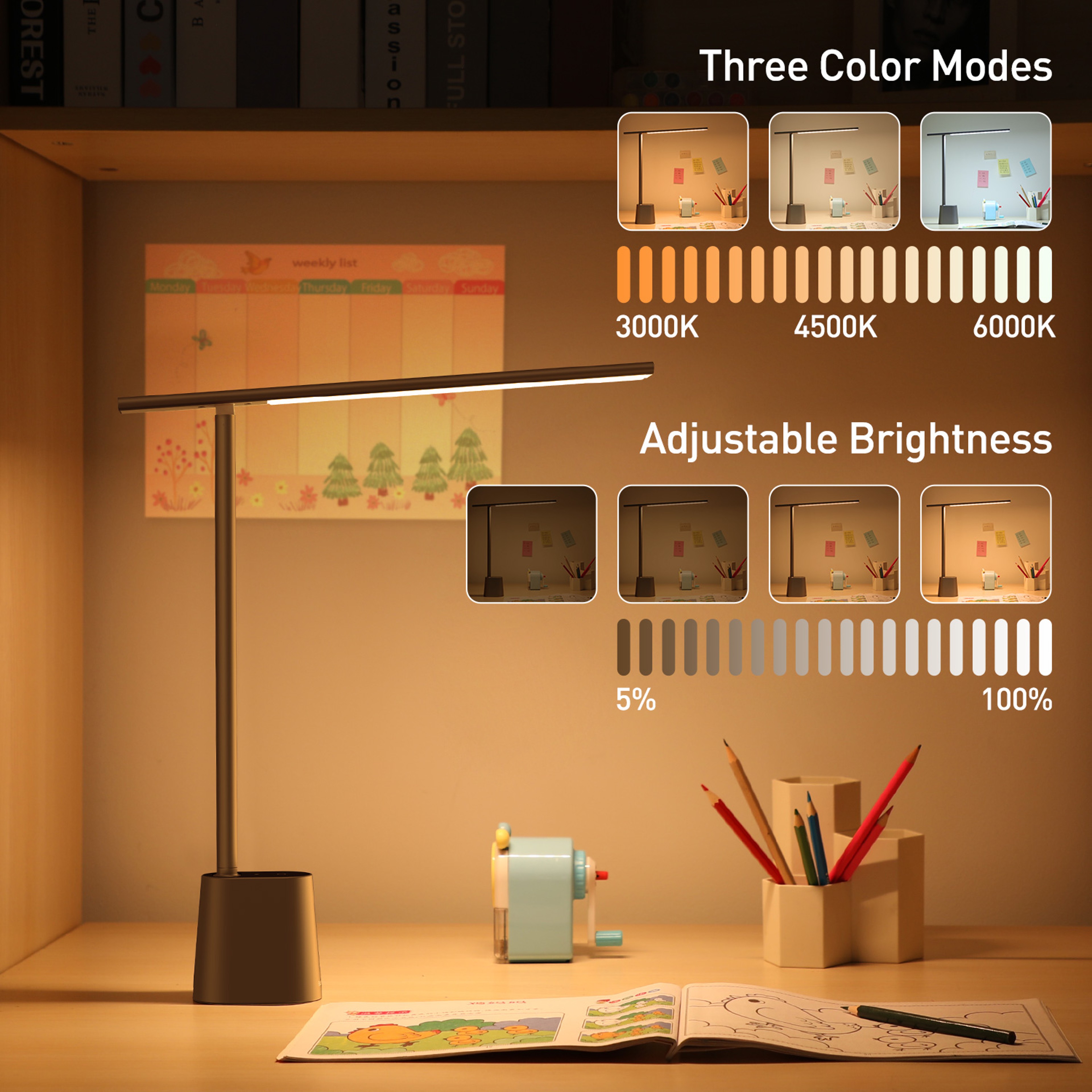 Foldable LED Desk Lamp With Touch Control And Adjustable Brightness For Reading And Study 2