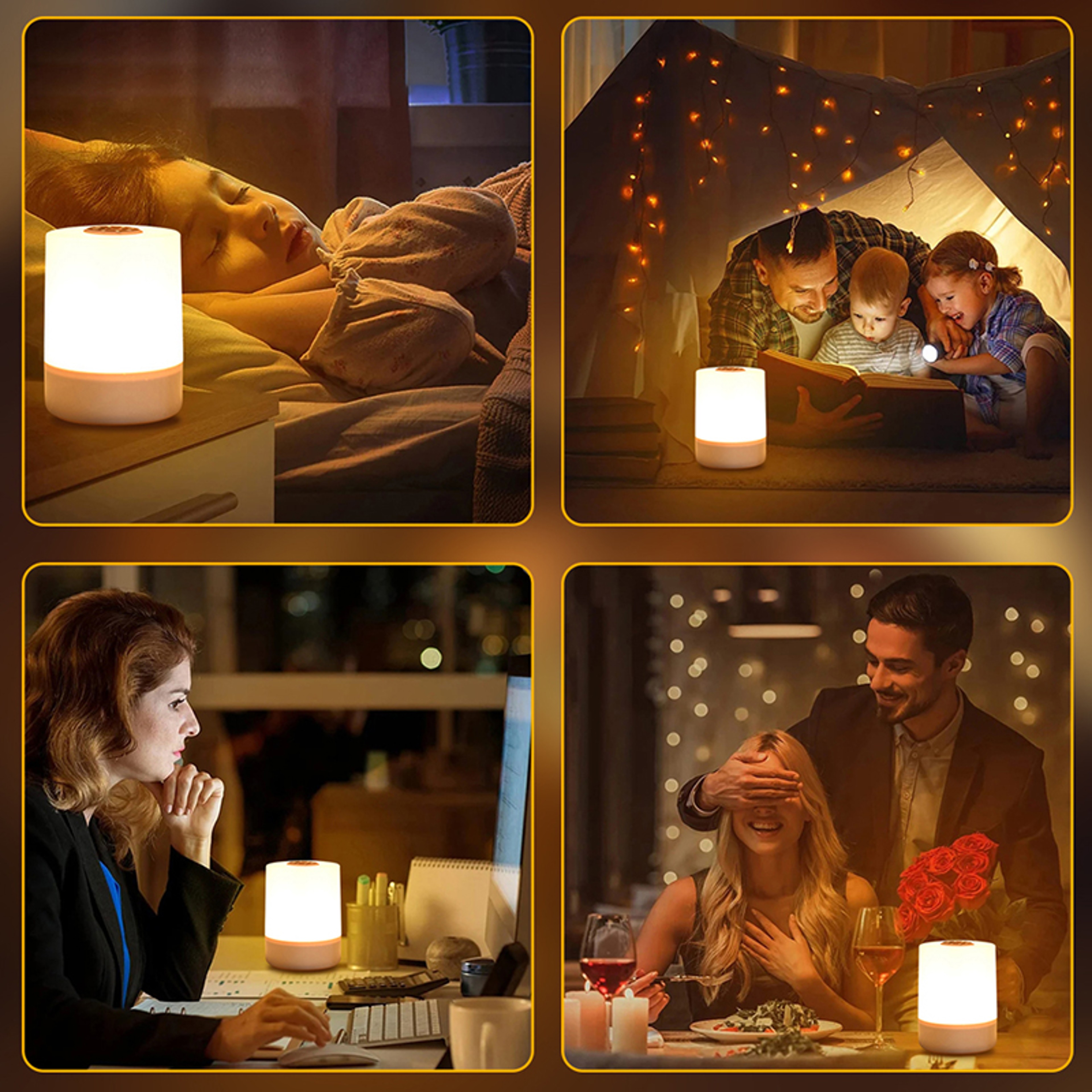 Rechargeable LED Touch Night Light With 3 Dimming Modes For Bedrooms And Kids Rooms 4
