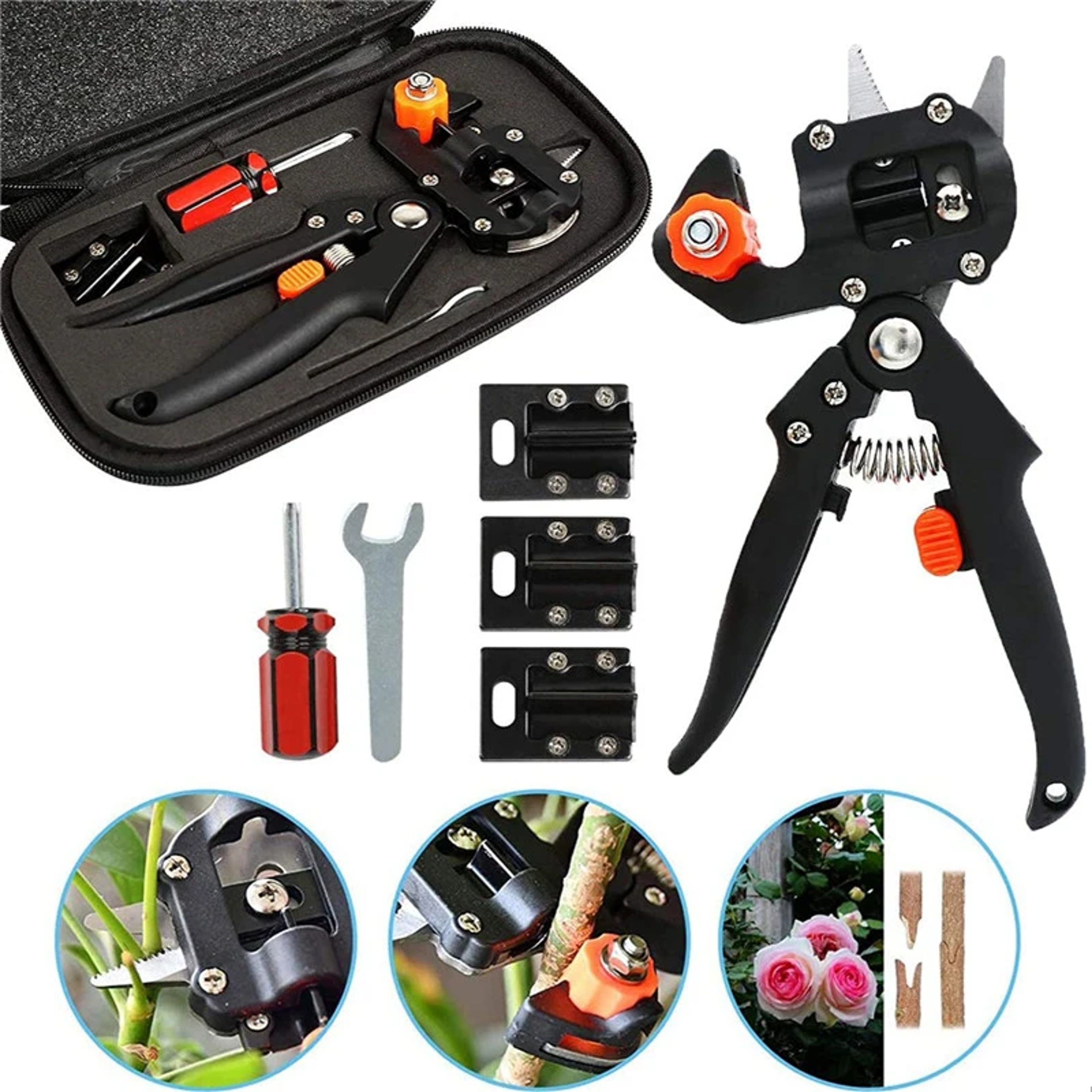 Grafting Pruning Shears – Steel Bypass Garden Pruner with Anti-Slip Grip – view 9