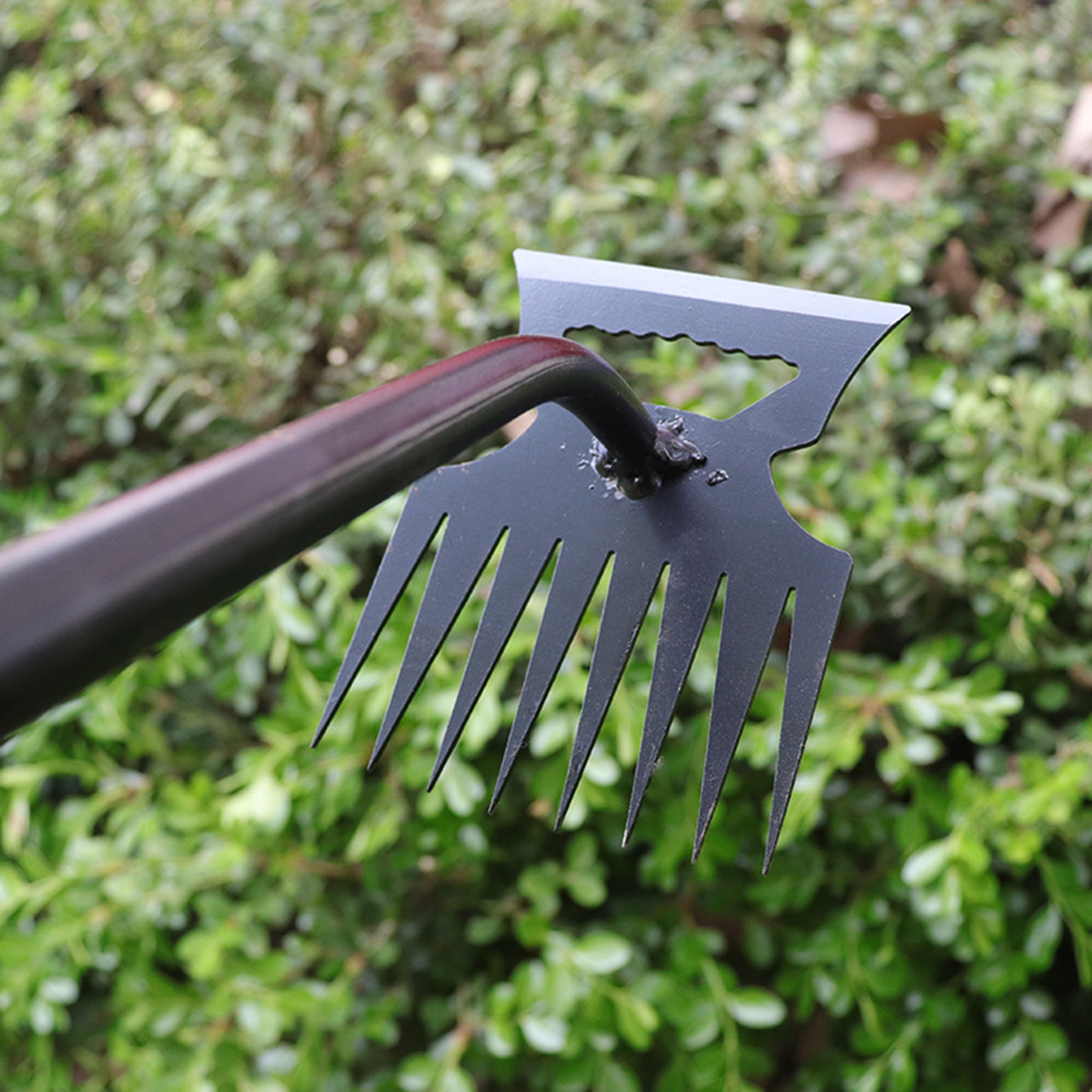 2in1 Garden Hoe And Rake  Stainless Steel DualHead Weeding And Cultivating Tool 1