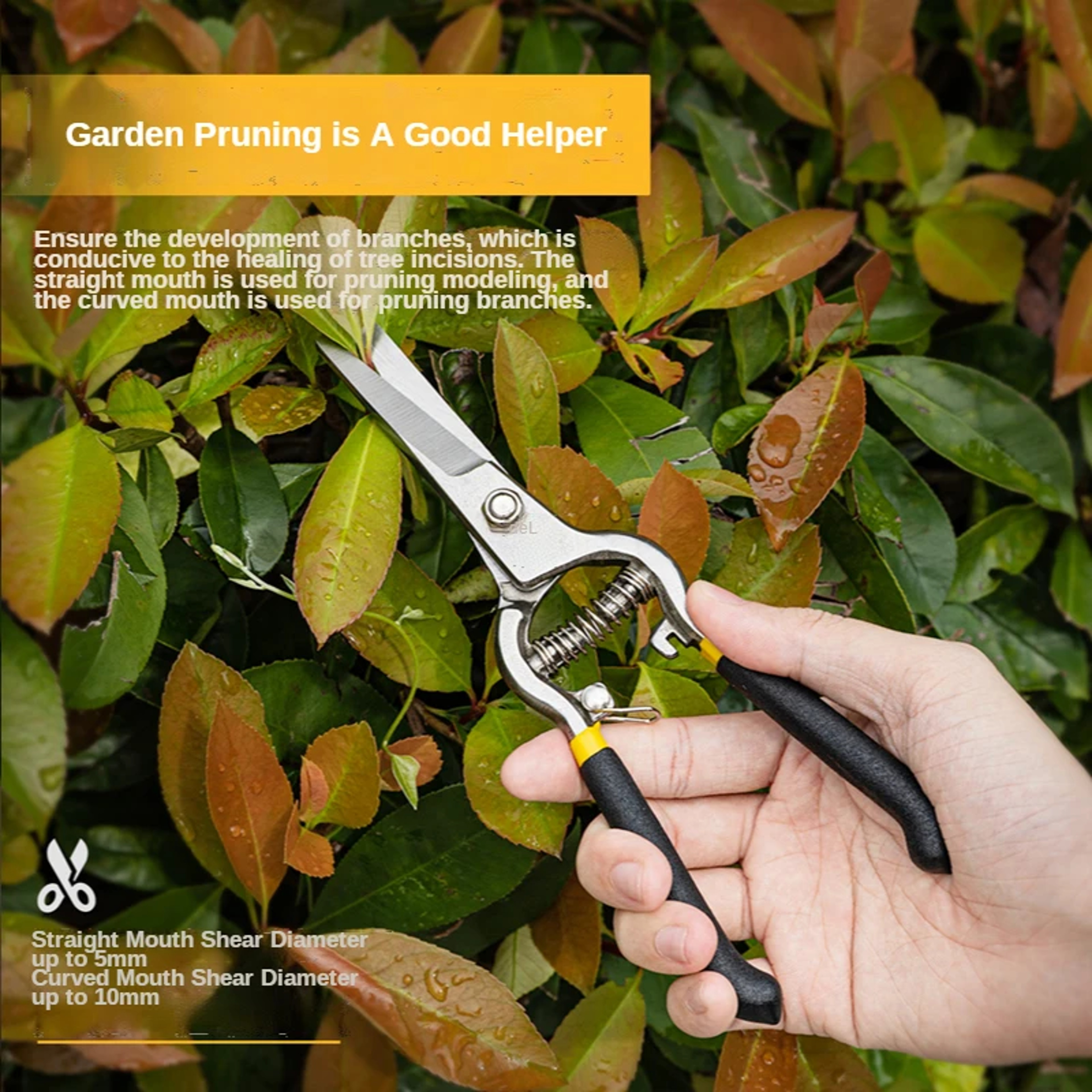 85Inch Bypass Pruning Shears Set  2Piece Garden Pruners With AntiSlip Grip 3