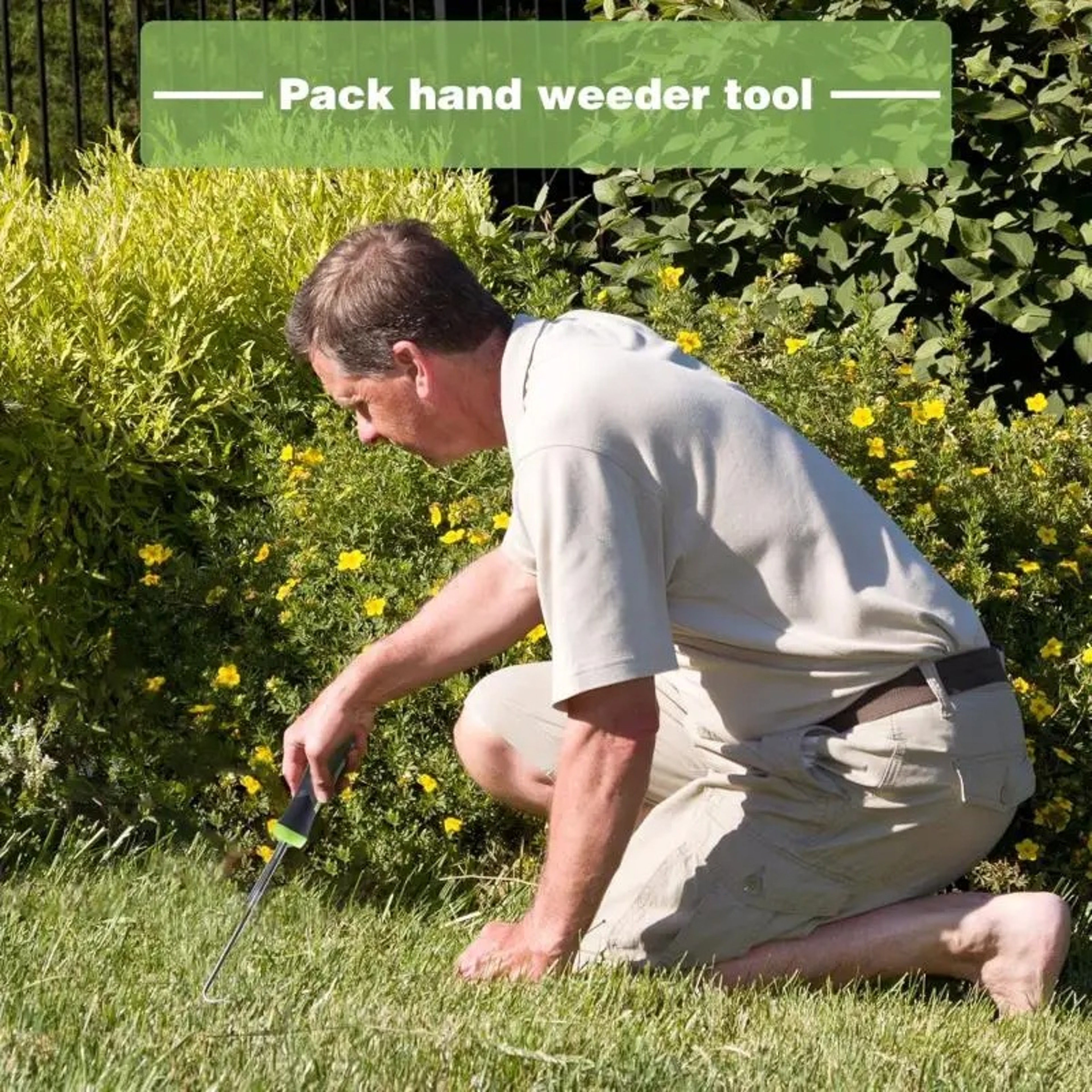 Ergonomic Hand Weeder Puller  Heavy Duty Manual Root Removal Tool With AntiSlip Handle 5