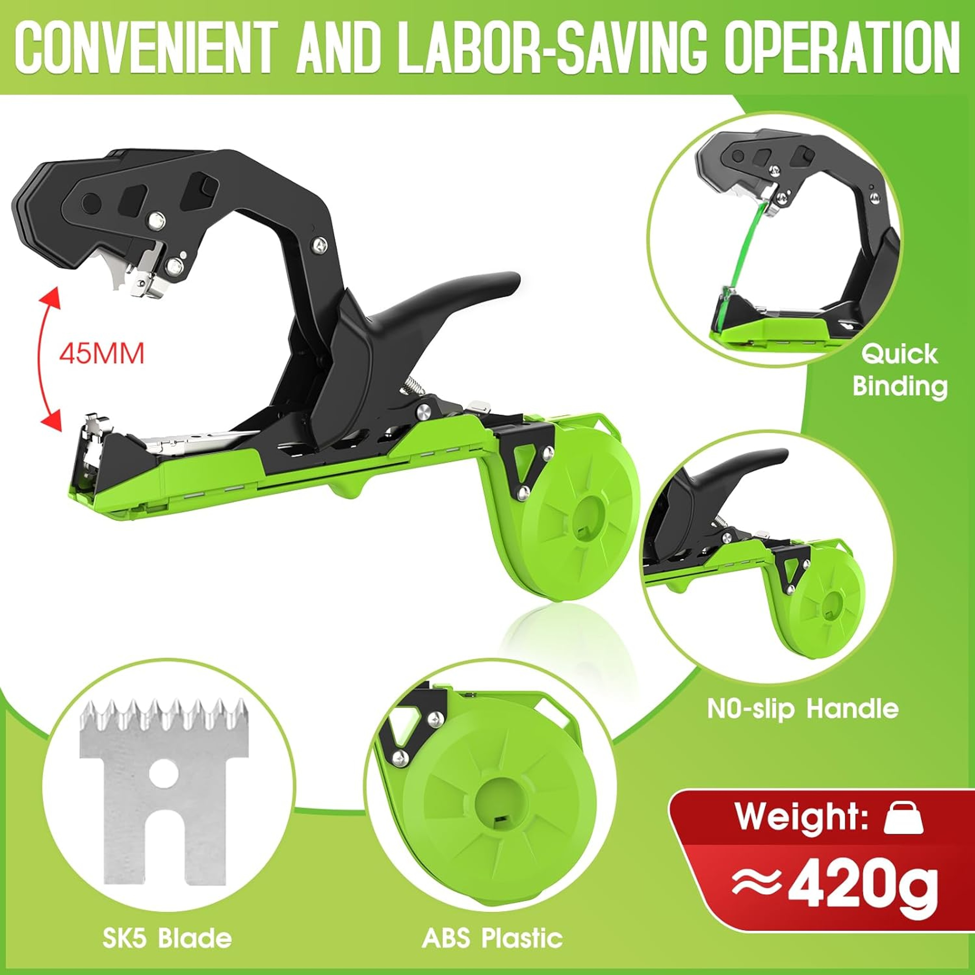 Garden Plant Tying Tool  Manual Branch Binding Machine With AntiSlip Grip 6