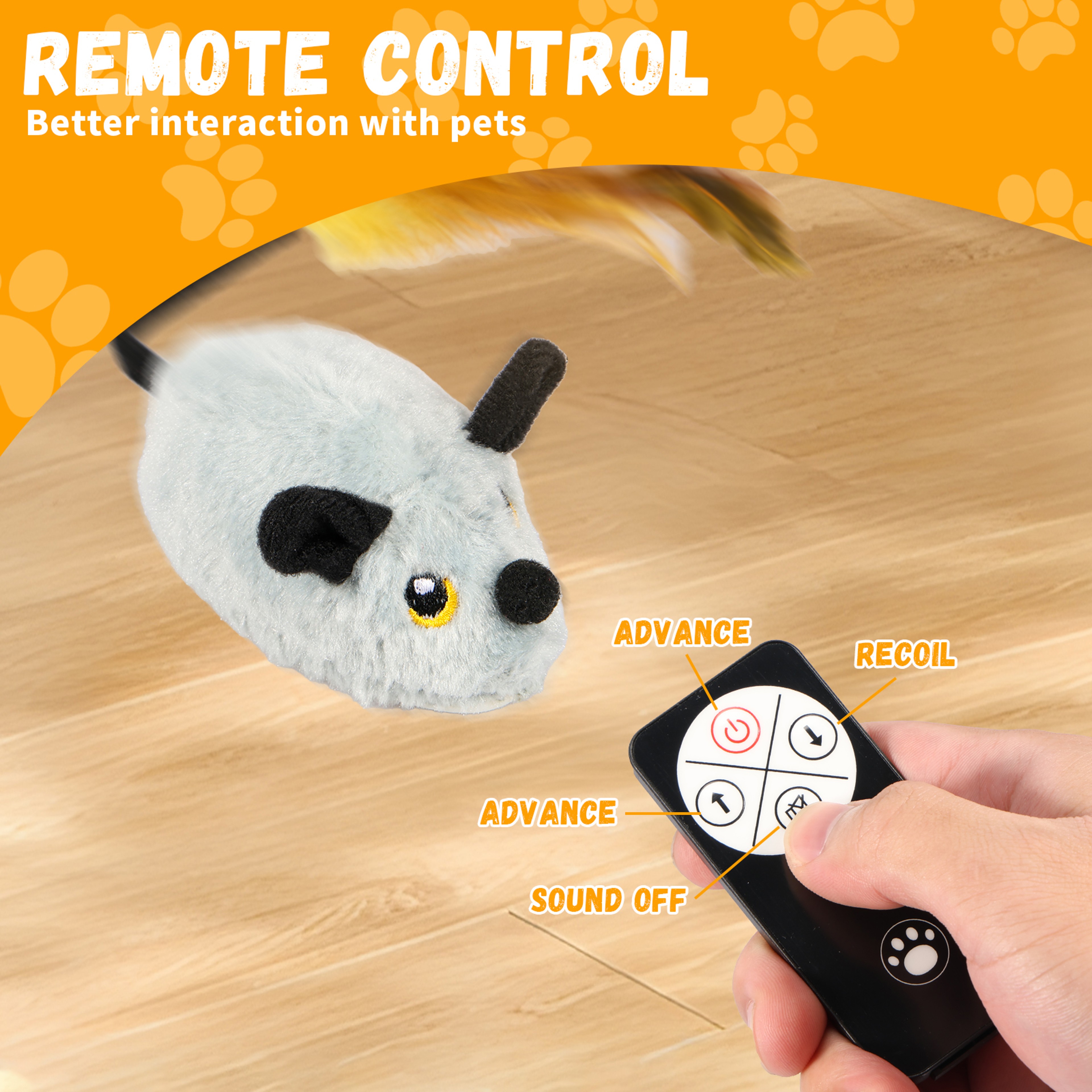 Interactive Cat Mouse Toy With LED Lights And Rechargeable Automatic Movement 3