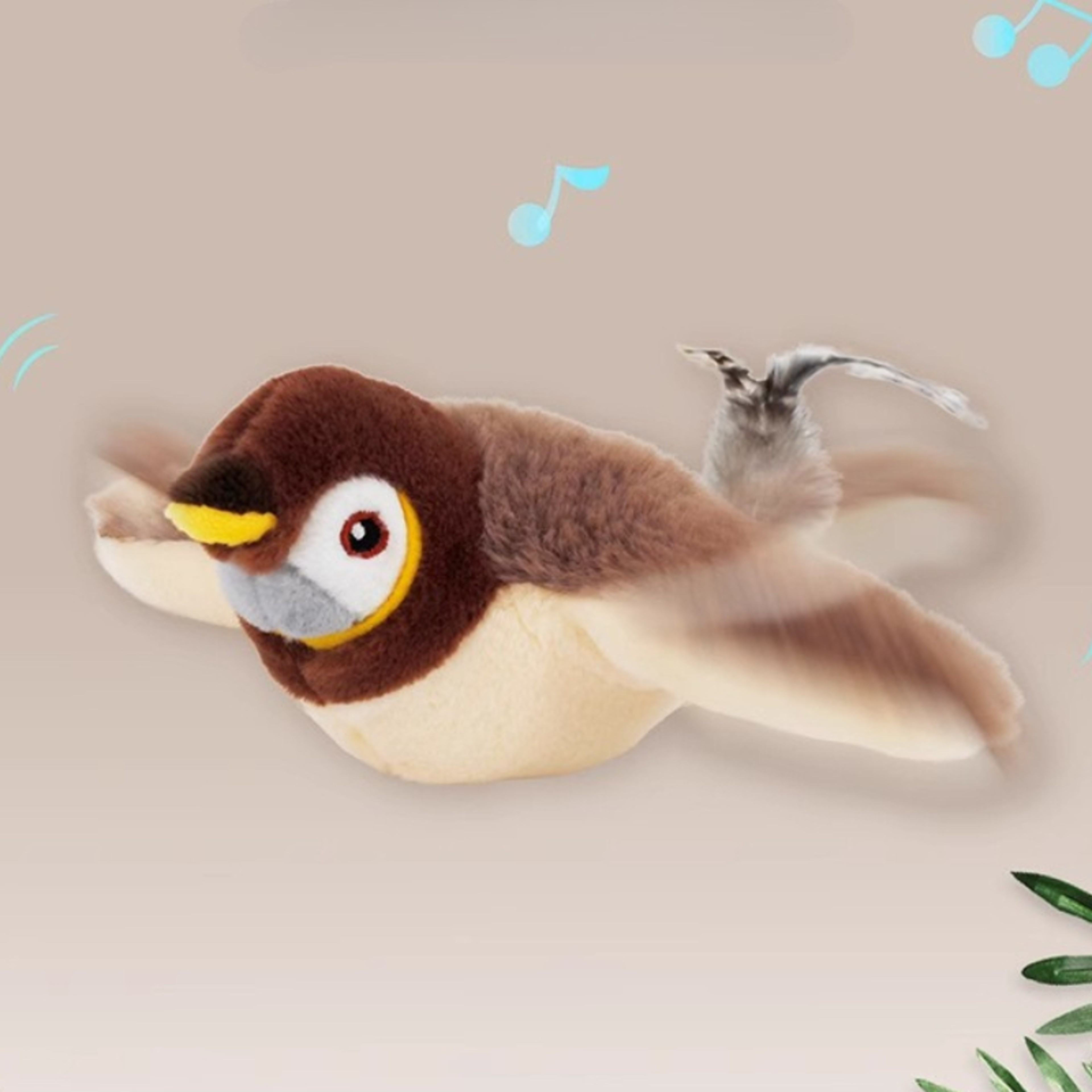 Interactive Cat Toy  Rechargeable Electric Feather Bird Plush Teaser With Squeaky Sound 3