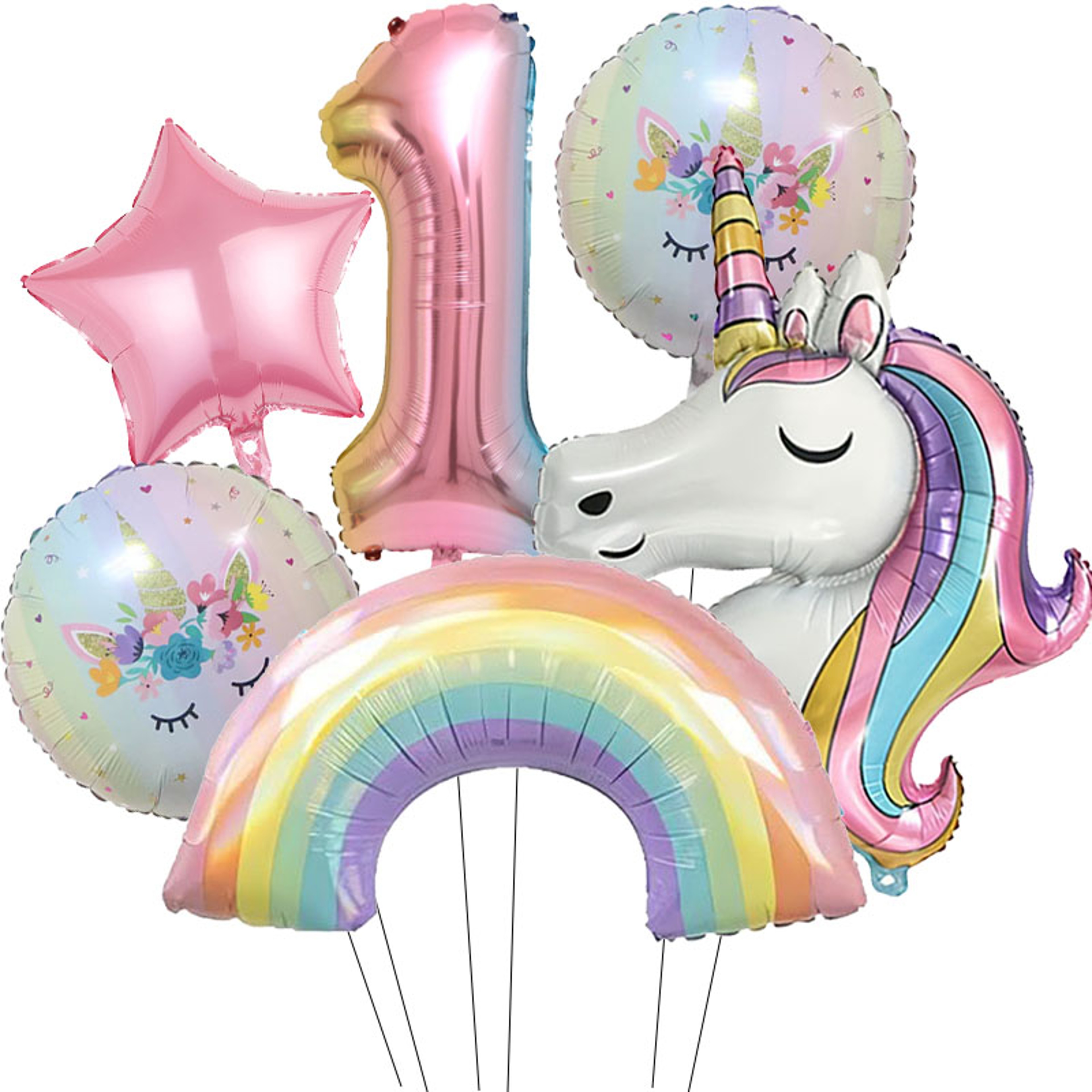 32Inch Rainbow Unicorn Number Foil Balloon For Birthday Party Decorations 13