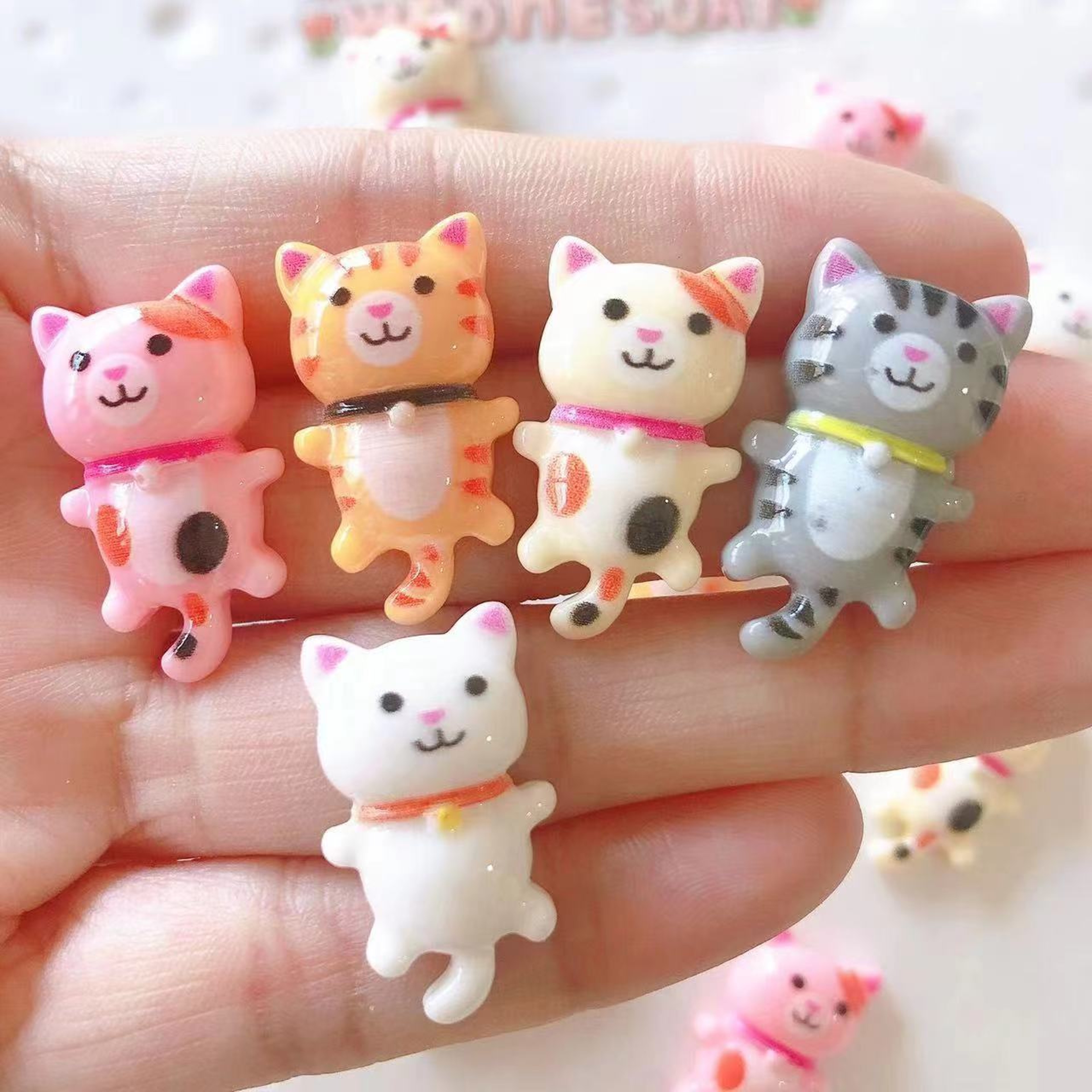 5-Piece Cartoon Kitten Refrigerator Magnet Set for Home and Office Decor – view 6