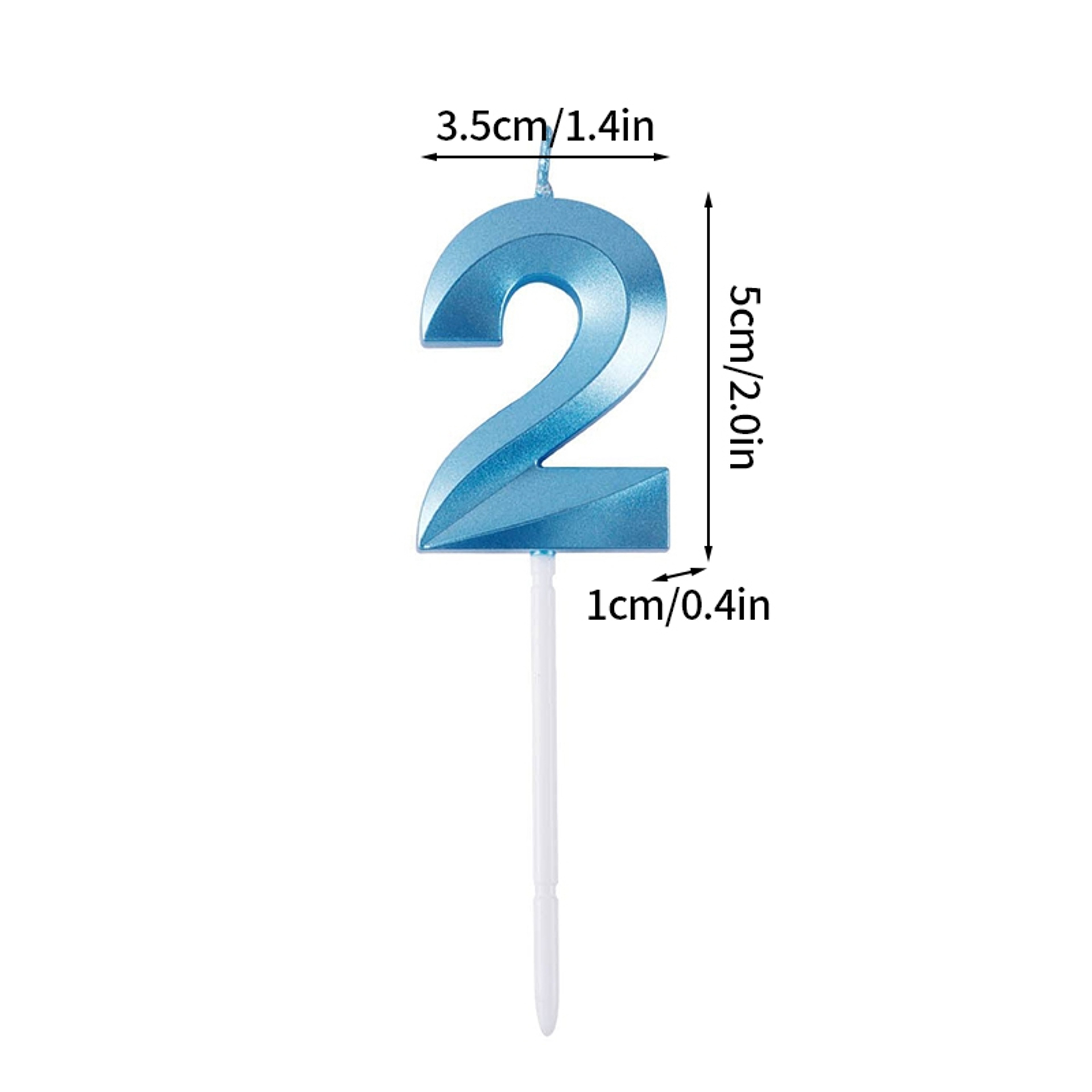 3D Birthday Number Candles In Blue And Pink For Cake Decorations 5