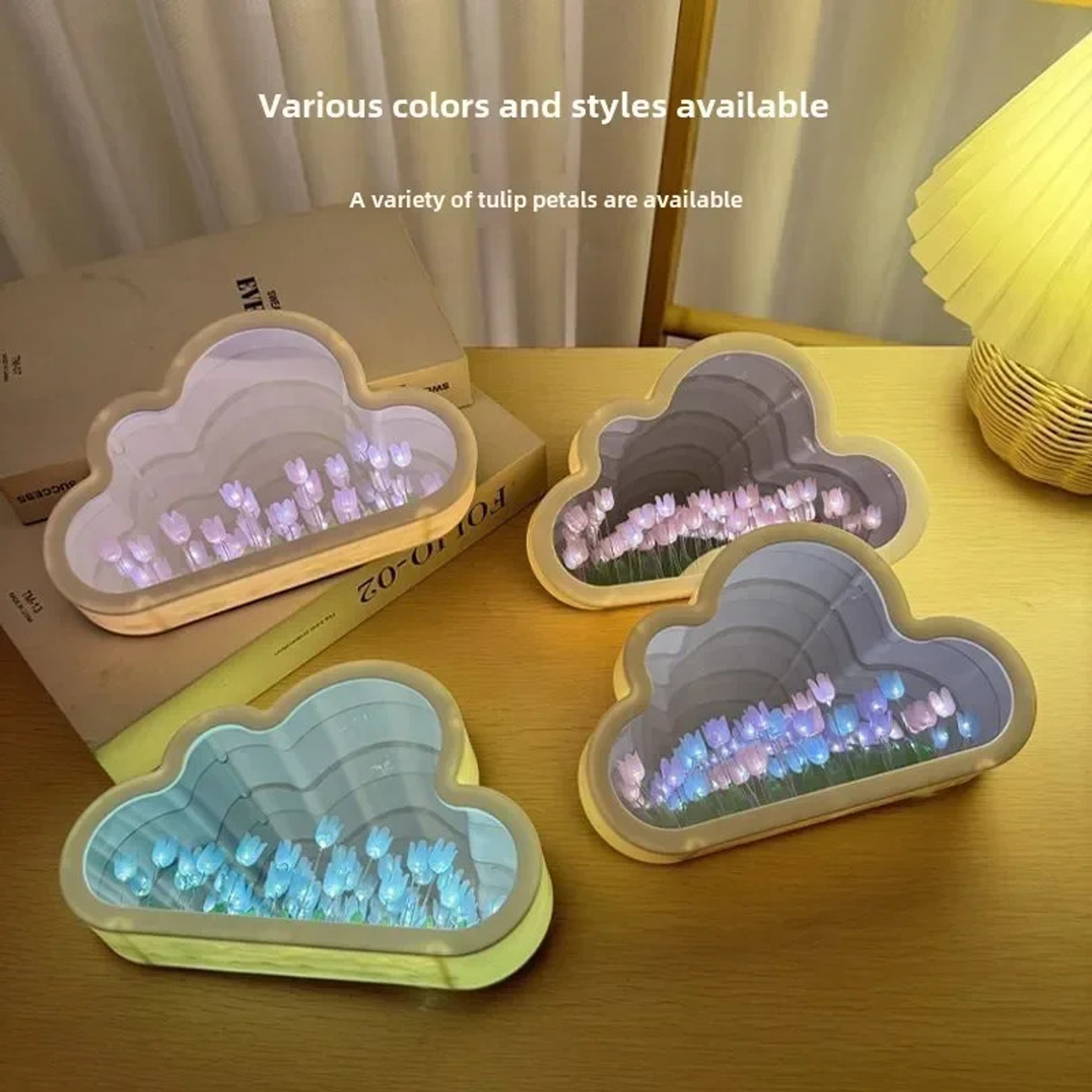 Tulip Flower Night Light With Soft Pink Glow Romantic Desktop Decoration 3