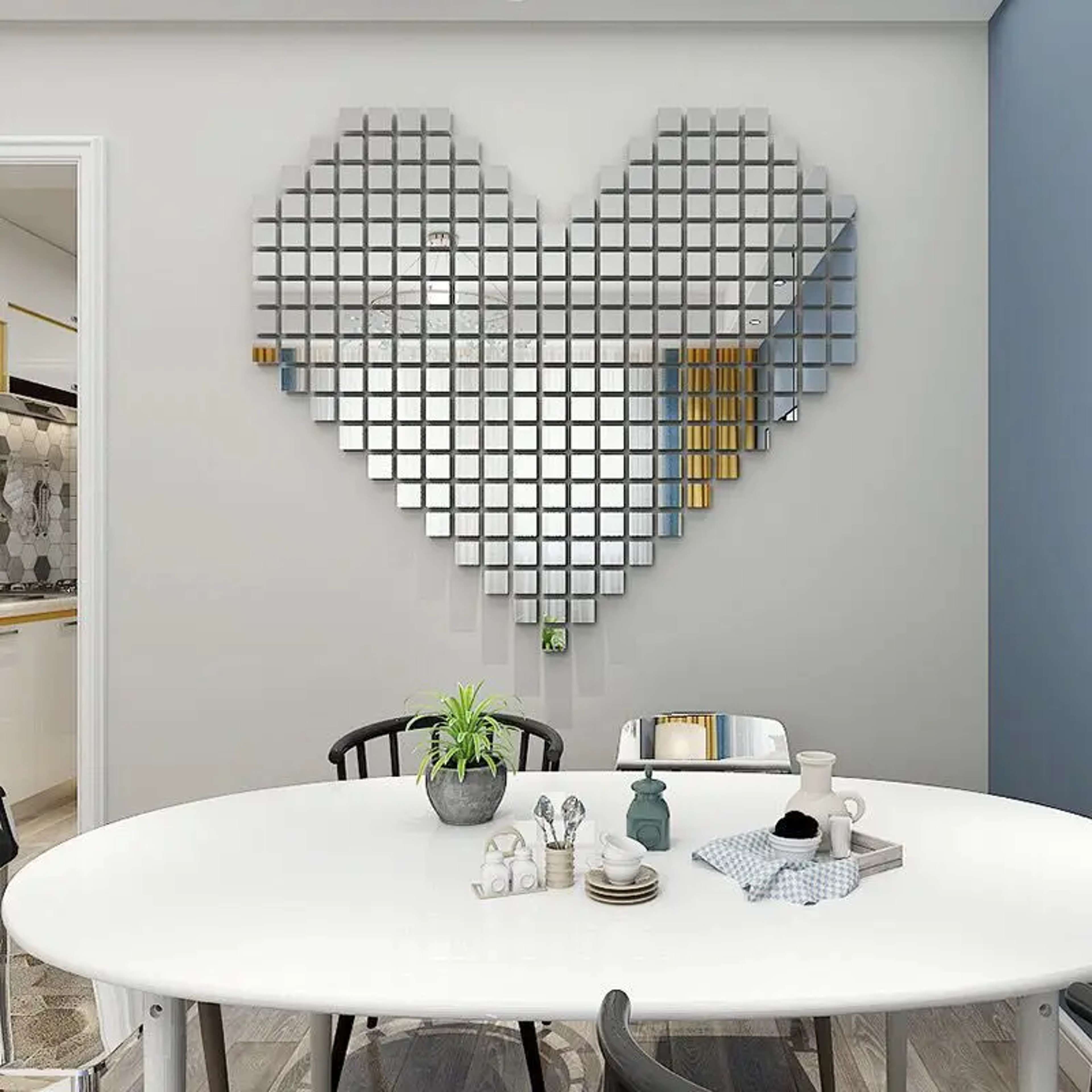 100Piece Acrylic Mirror Wall Stickers In Decorative Shapes For Home Decor 2