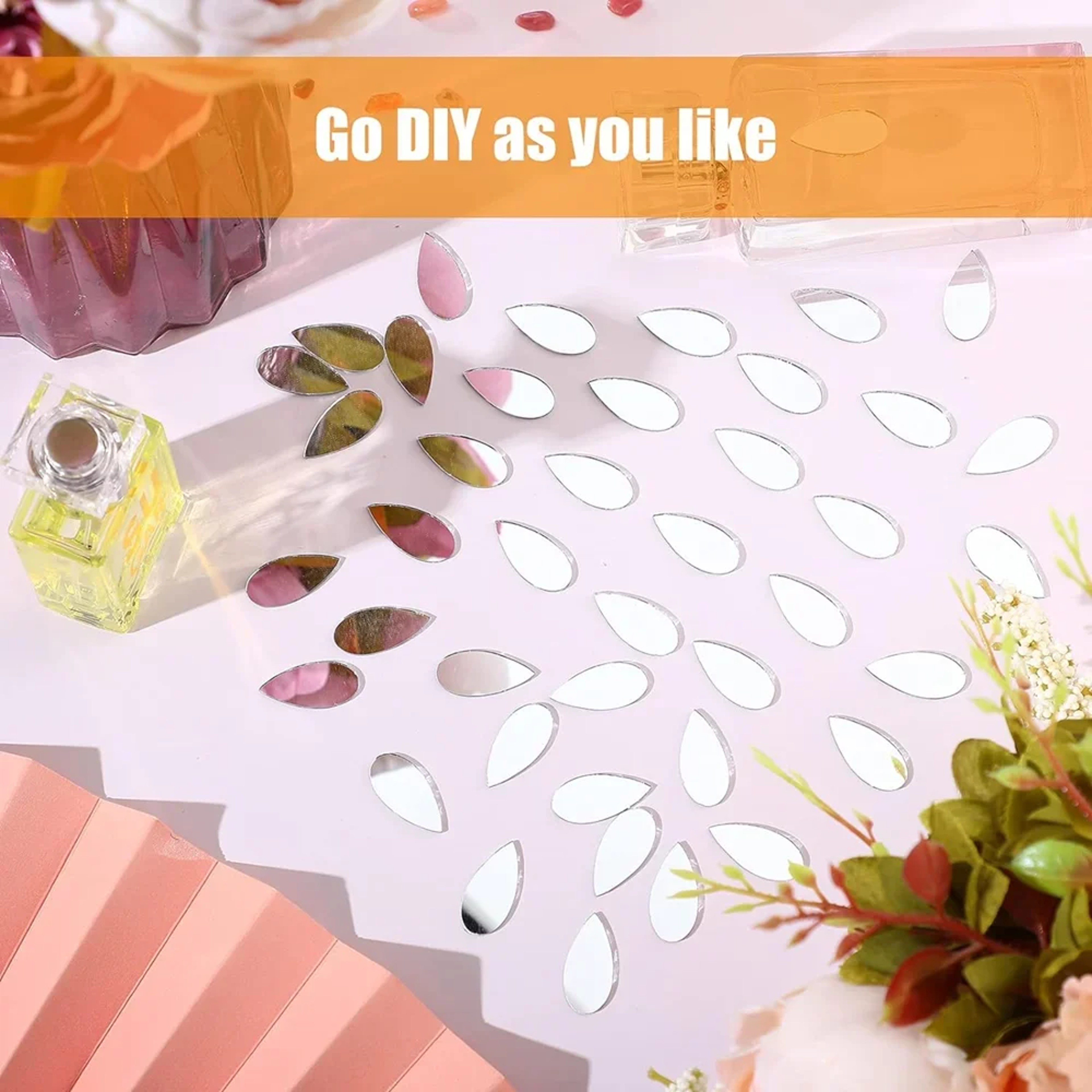 100Piece Acrylic Mirror Wall Stickers In Decorative Shapes For Home Decor 4