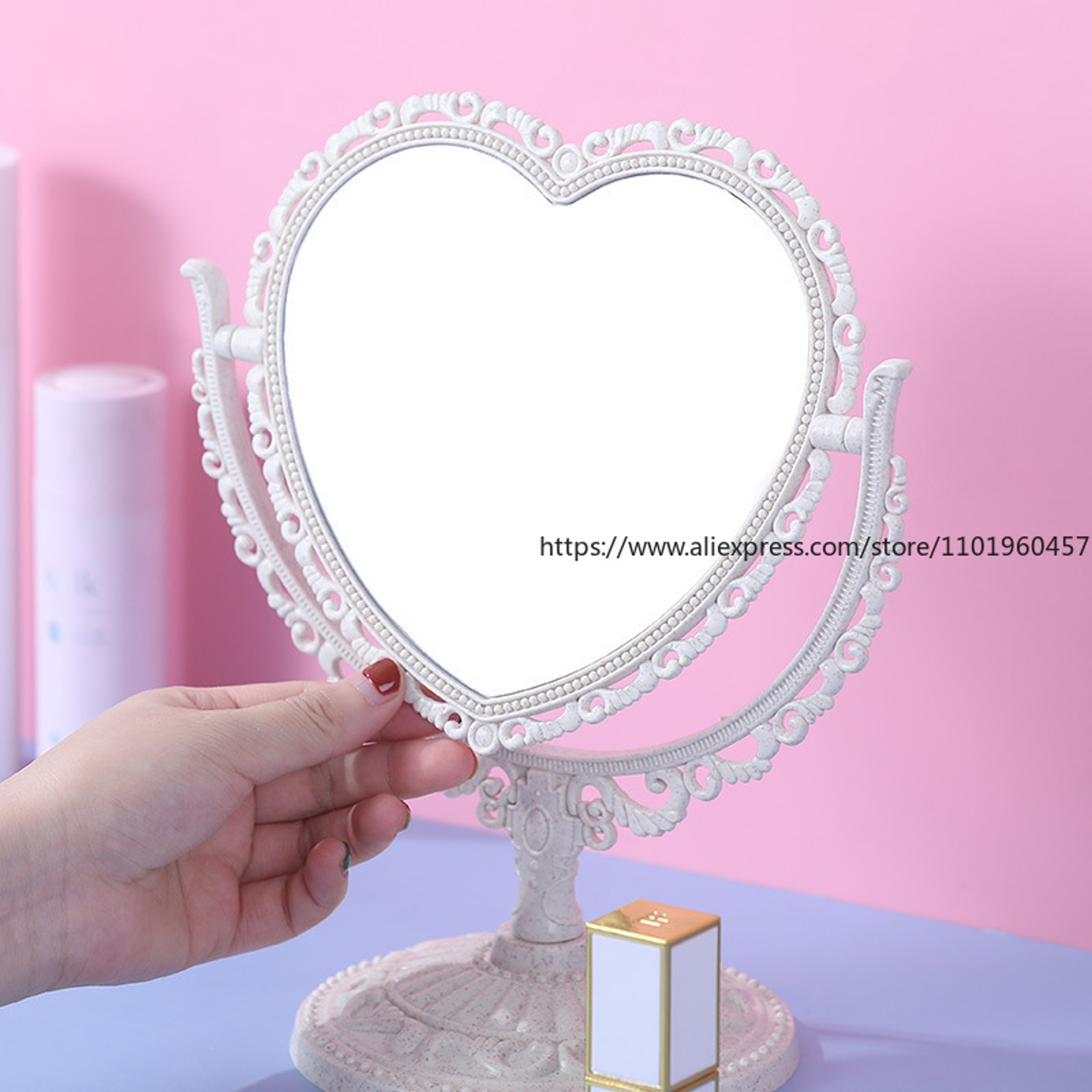 Retro DoubleSided Vanity Mirror With EuropeanStyle Desktop Design 4