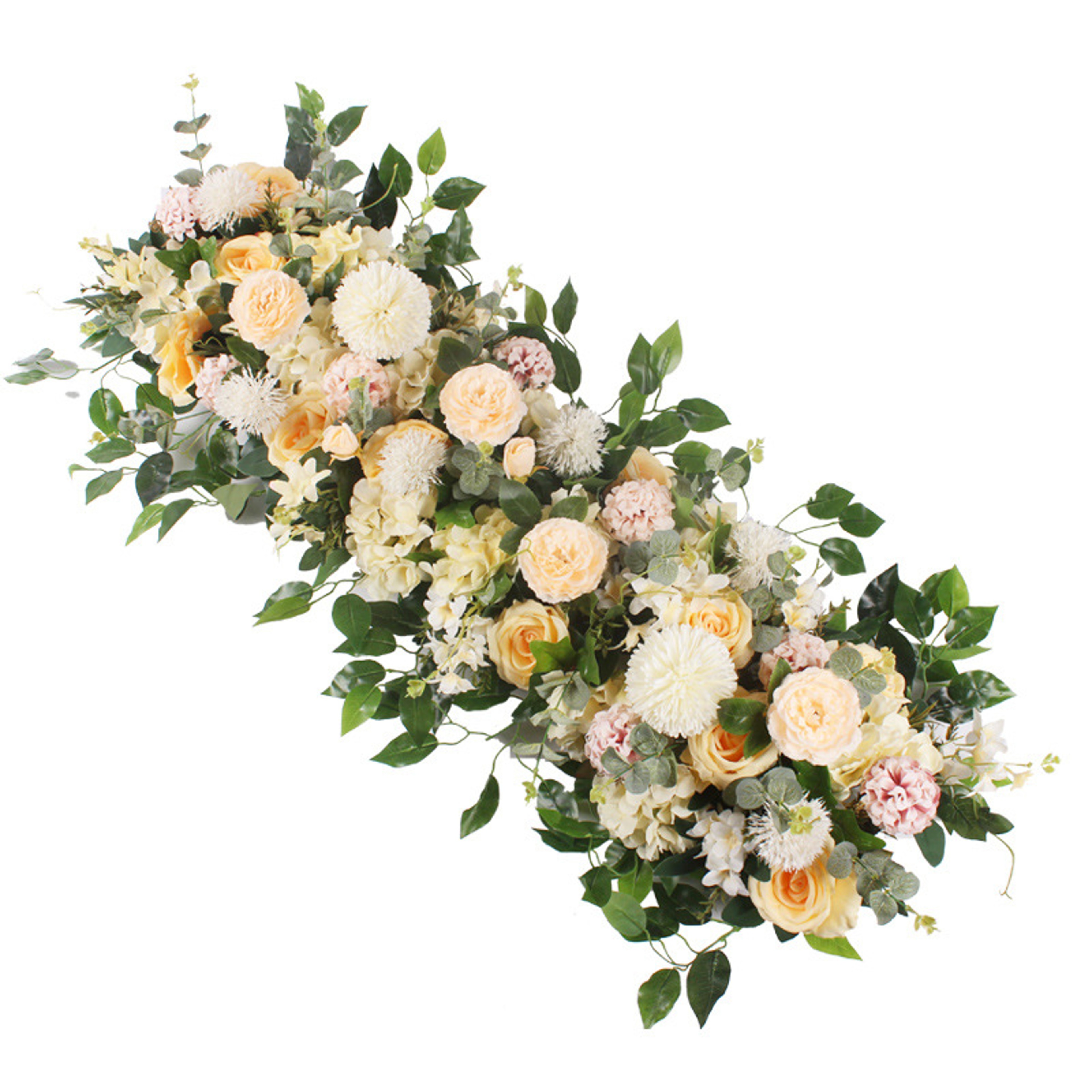 Artificial Wedding Flower Garland With Silk Peonies And Roses For Arch And Wall Decor 2