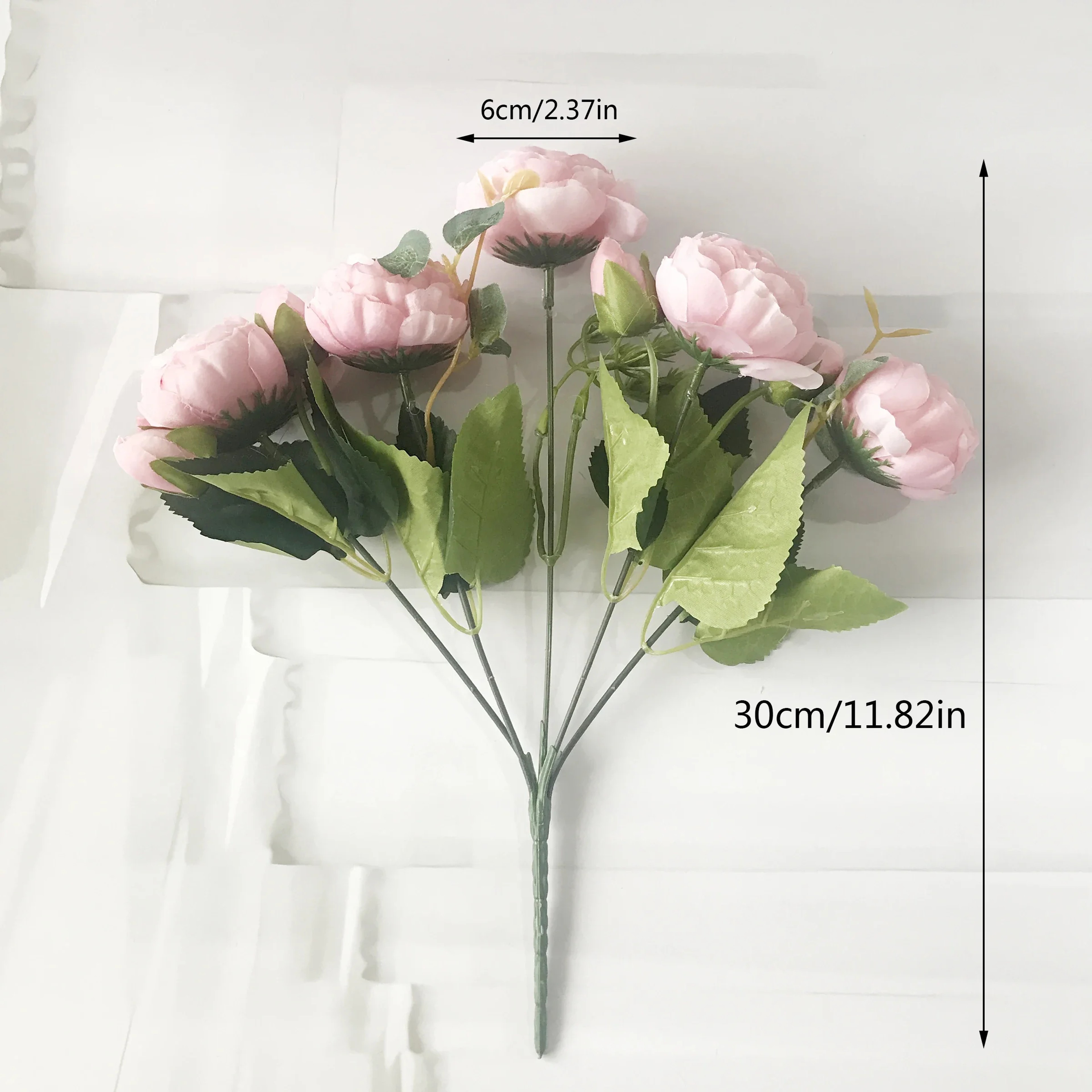 Artificial Silk Peony Bouquet With 5 Blooms And 4 Buds For Wedding And Home Decor 6