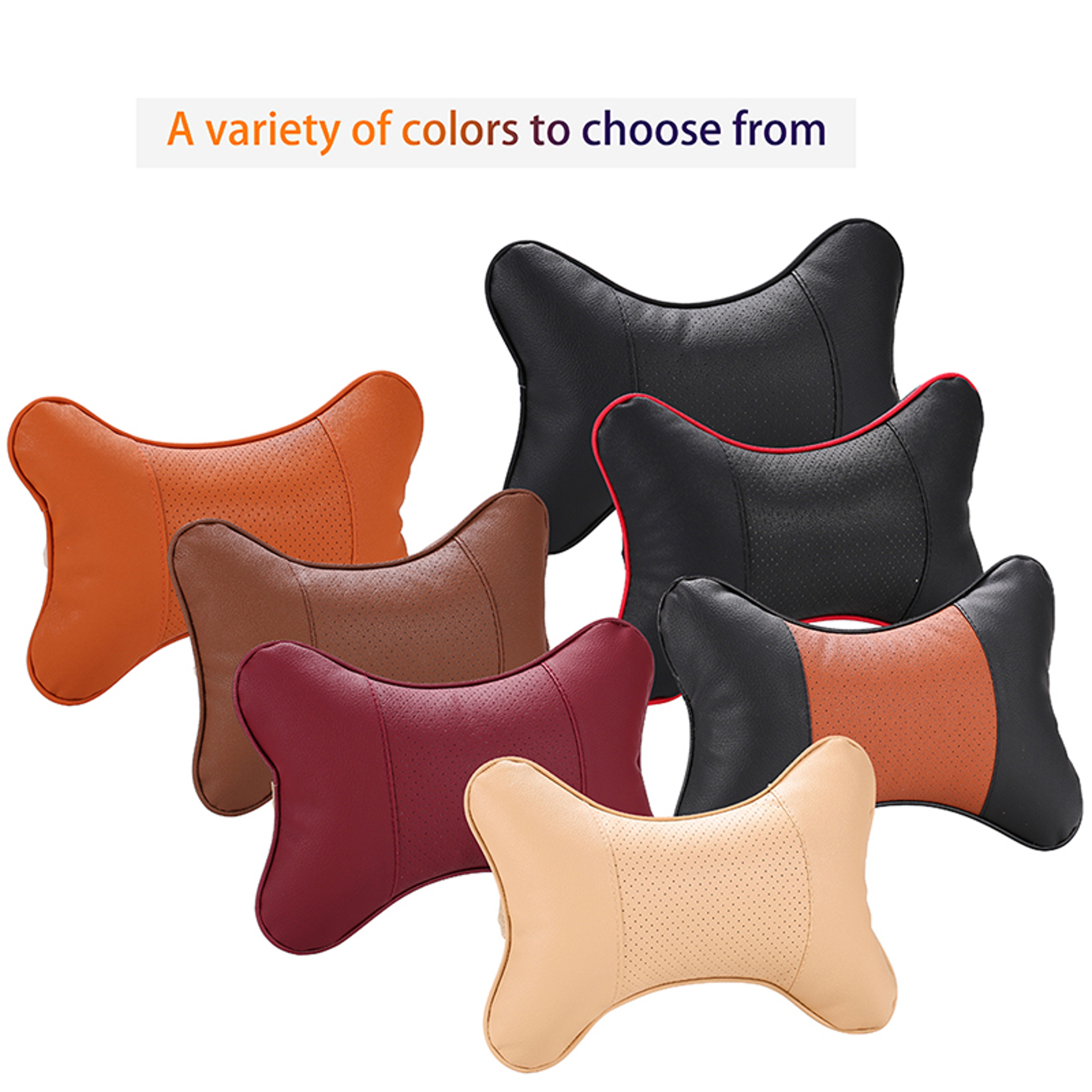 Car Neck Pillow with PU Leather Headrest Cushion and Universal Fit – view 6