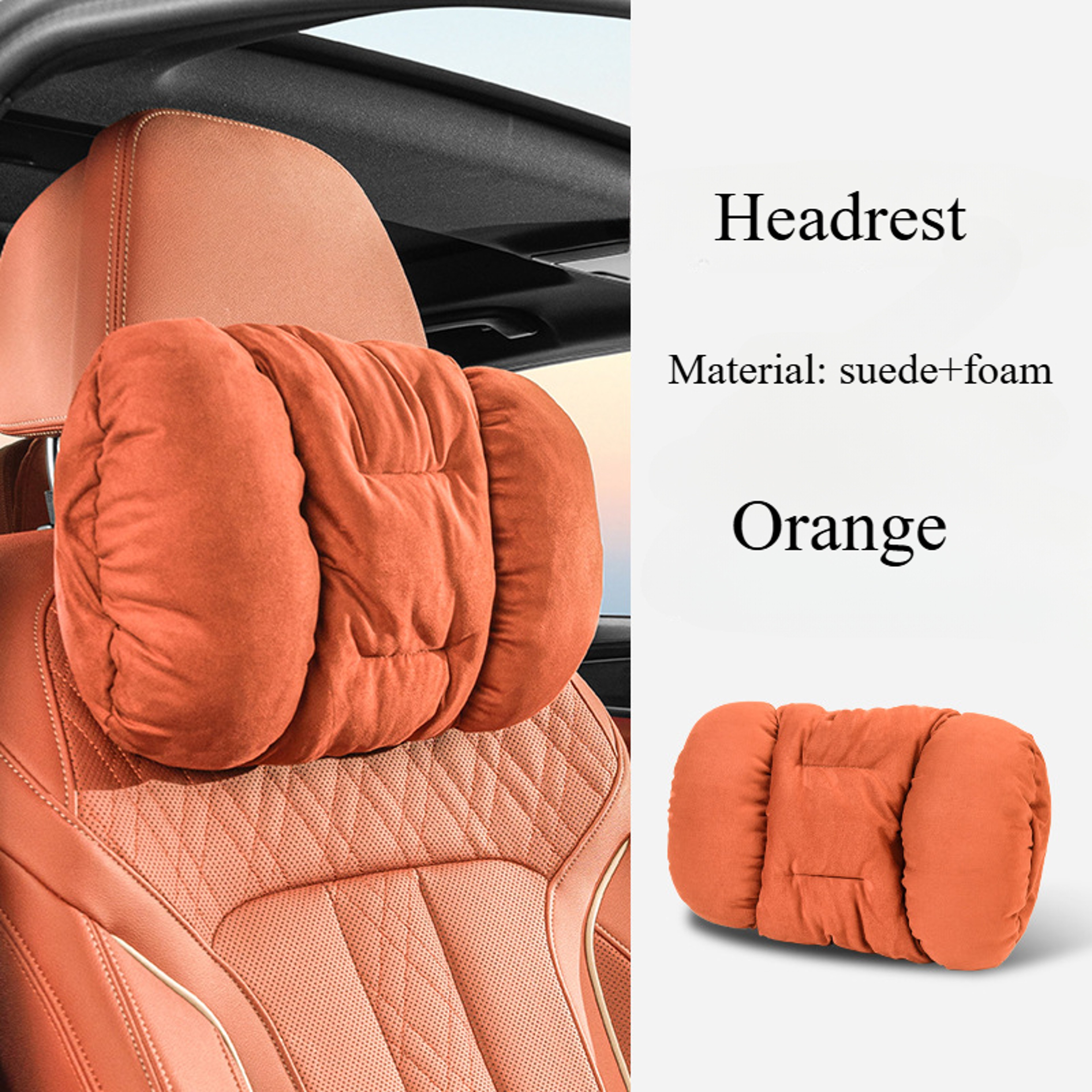 Plush Car Headrest Pillow With Soft Suede Neck Support Cushion 10