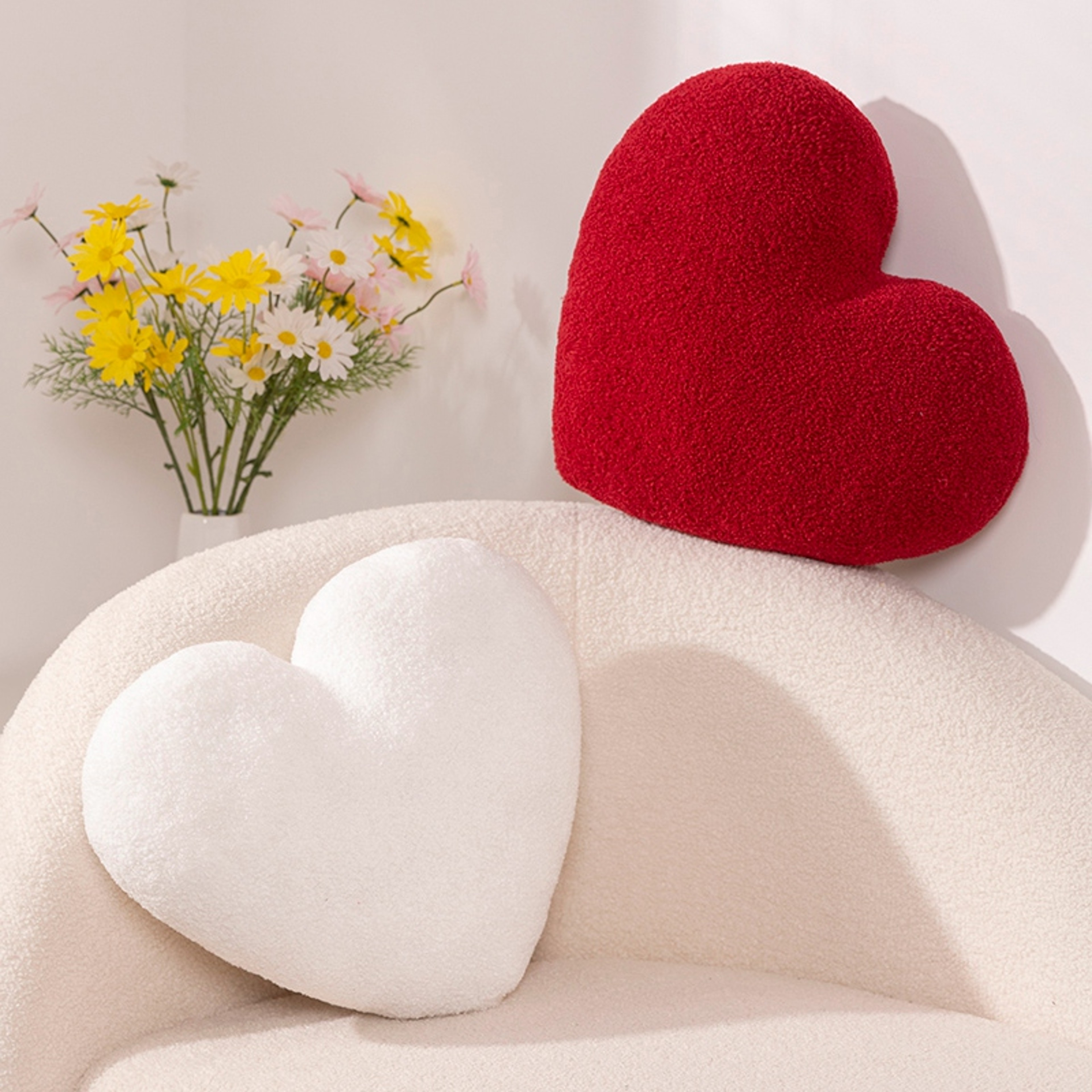 Heart Shaped Plush Throw Pillow Soft Love Cushion For Sofa Bed And Home Decor 1