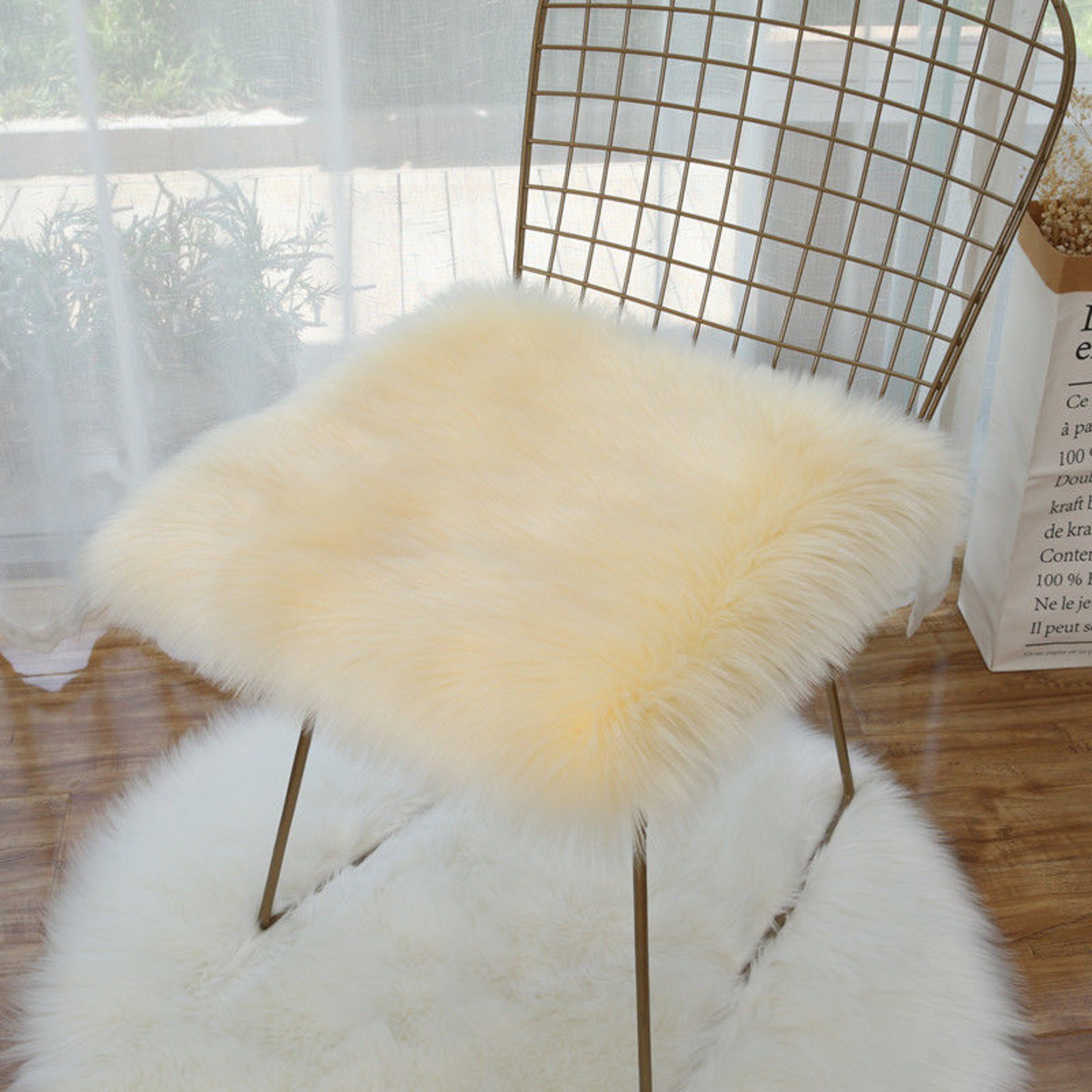 Soft Plush Square Chair Cushion With NonSlip Backing 4
