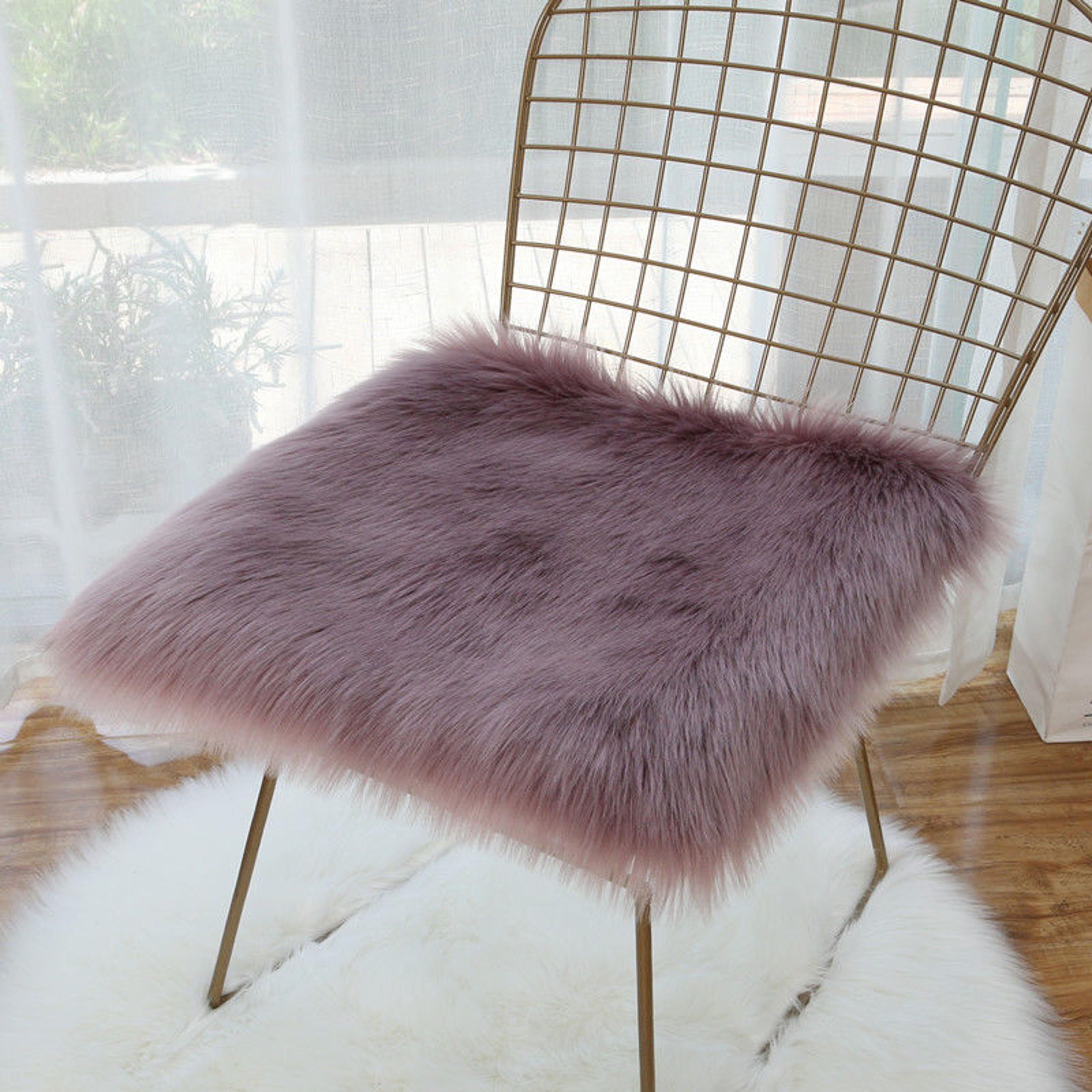 Soft Plush Square Chair Cushion With NonSlip Backing 8