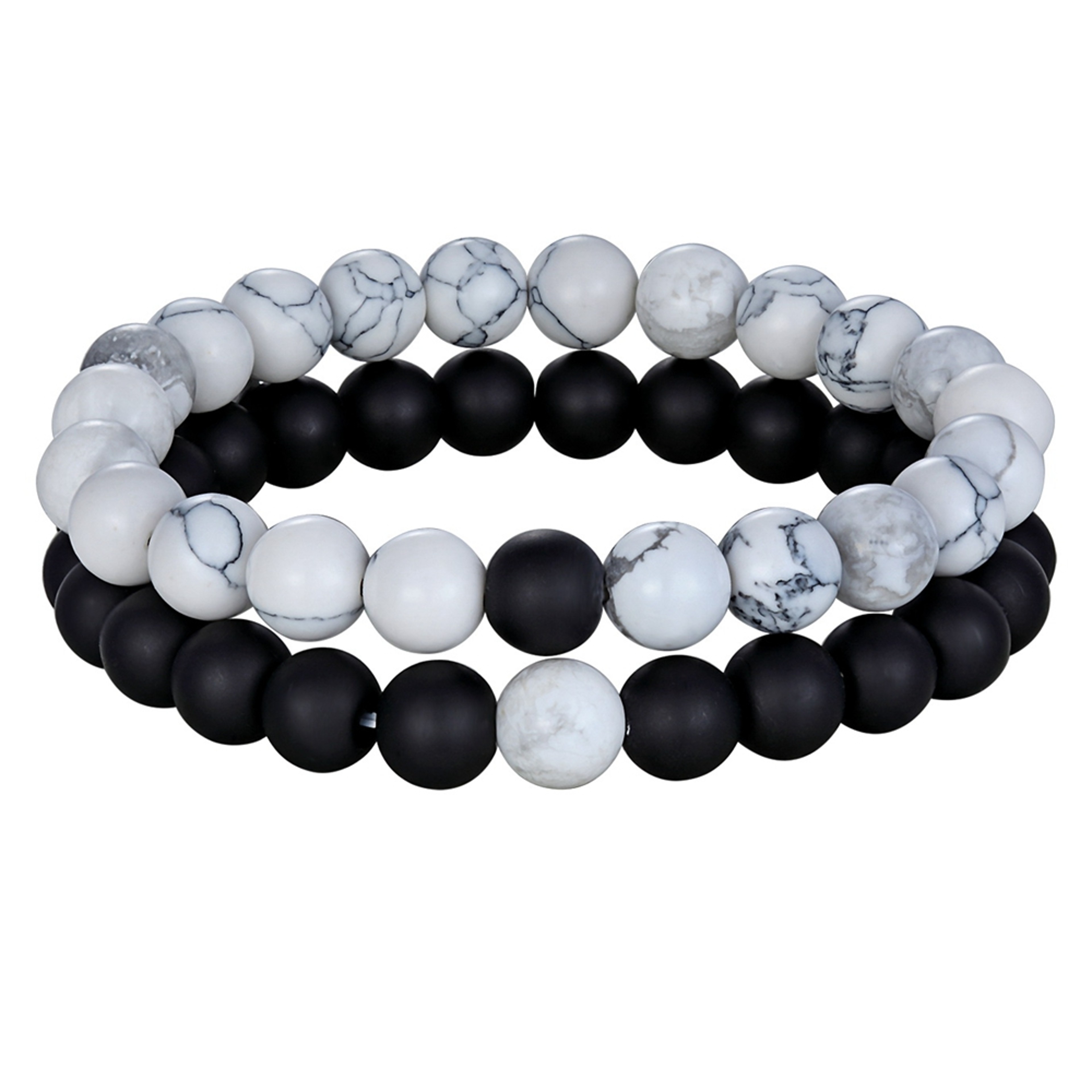 Natural Stone Couples Distance Bracelets 2Piece Matching Bead Set 4